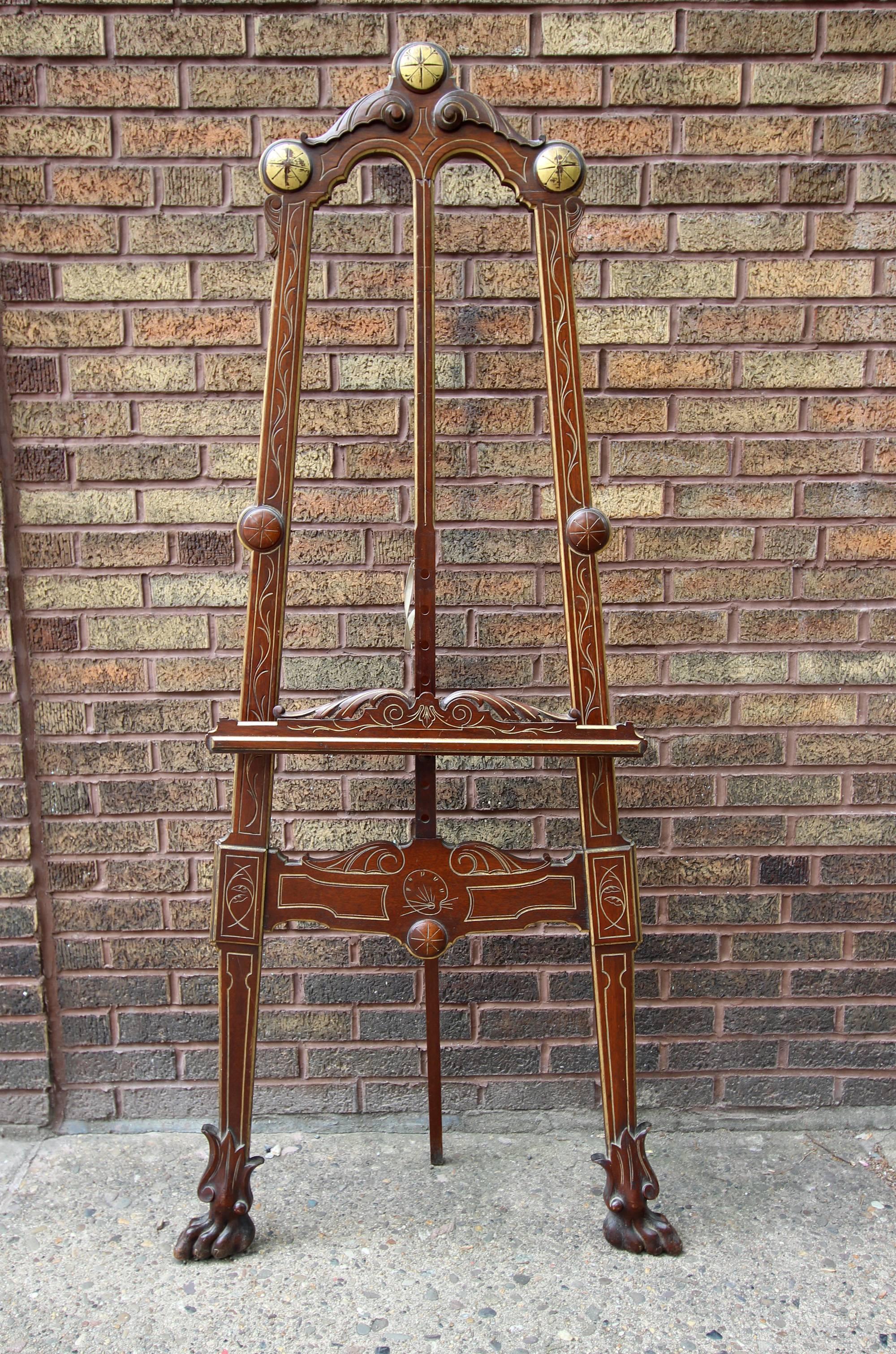 Aesthetic Movement Carved Standing Easel For Sale