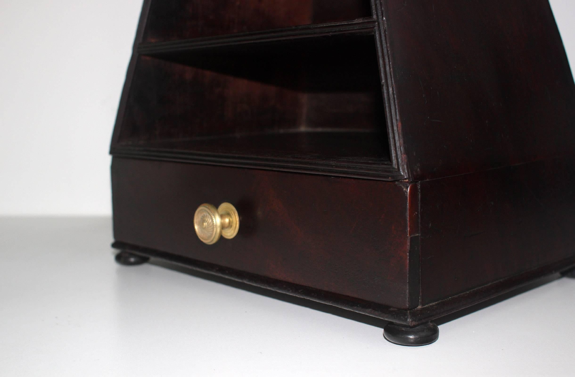 George III Unusual and Fine Desktop Letter Box, Mahogany, Early 19th Century For Sale