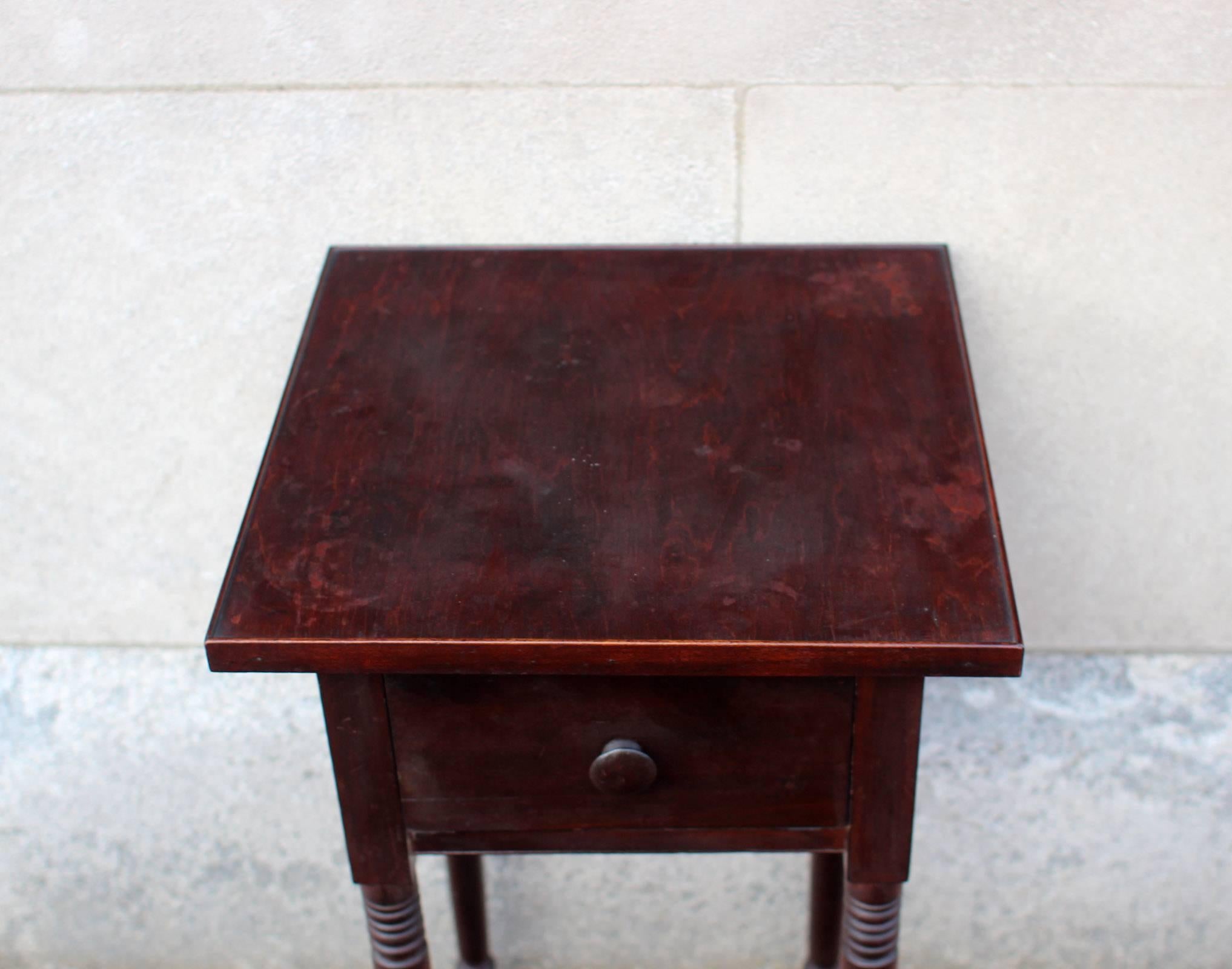 Stained 19th Century American One-Drawer Stand
