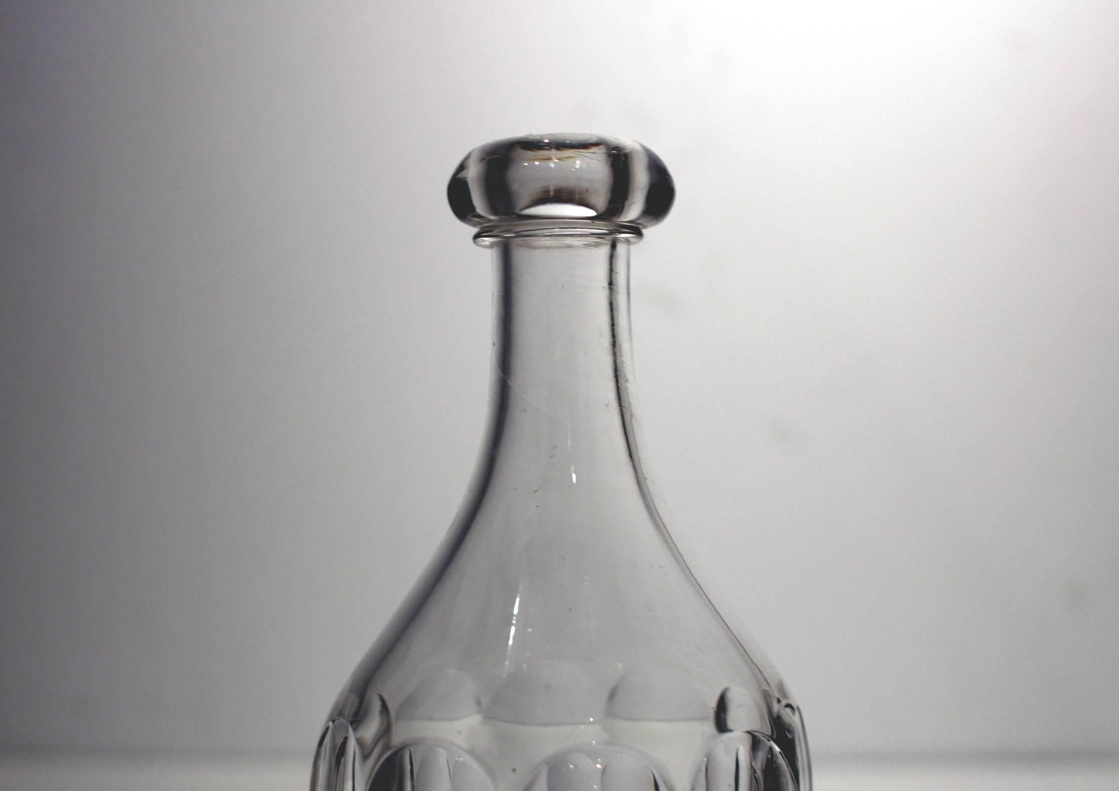 American Empire Mid-19th Century Glass Bar Bottle For Sale