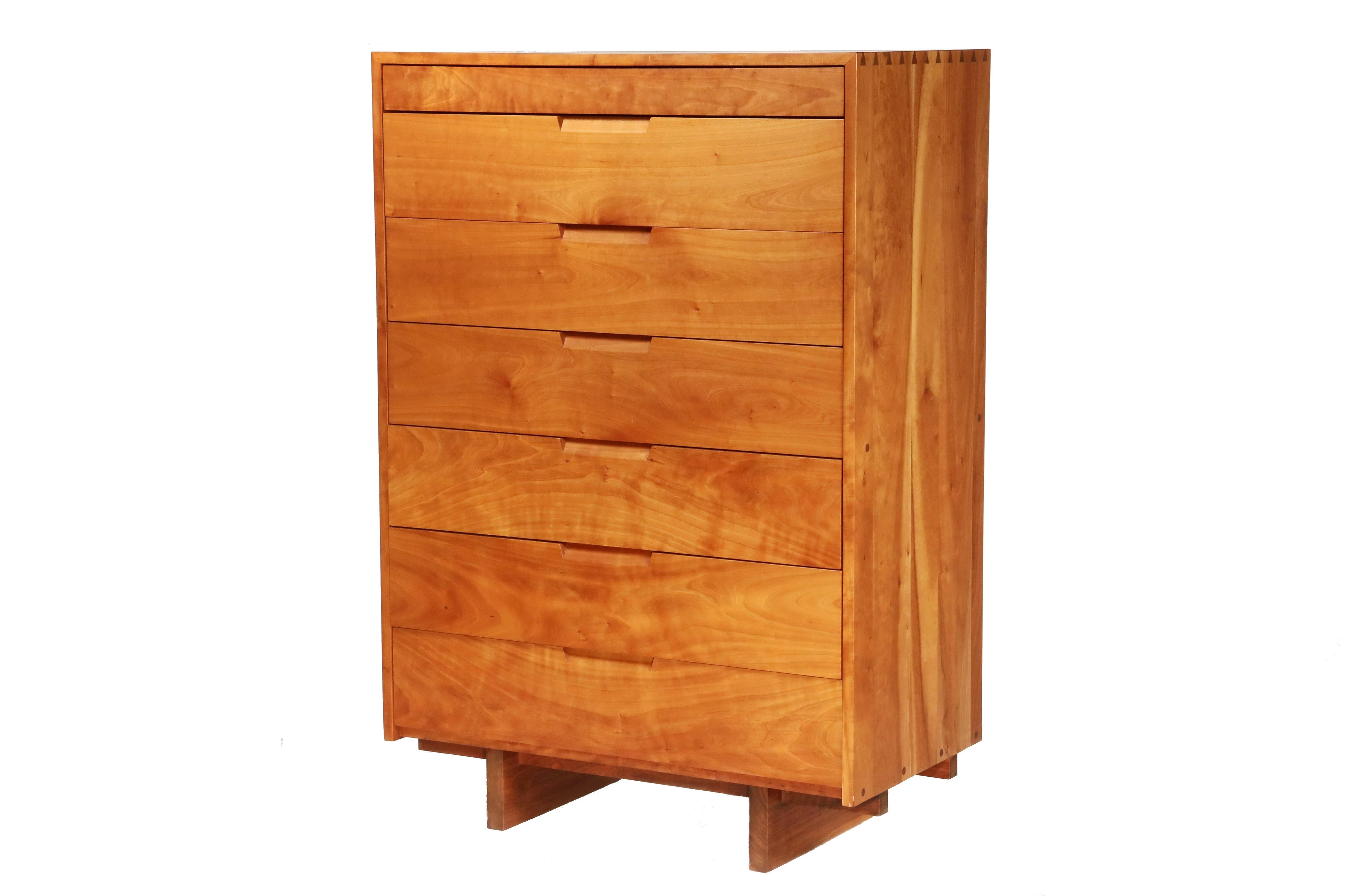 Hand-Crafted Tall Cherry Chest by George Nakashima For Sale