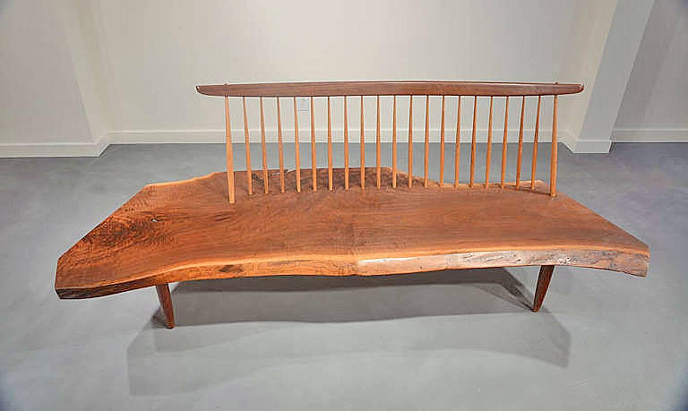 Hand-Crafted Conoid Bench by George Nakashima, 1964 For Sale