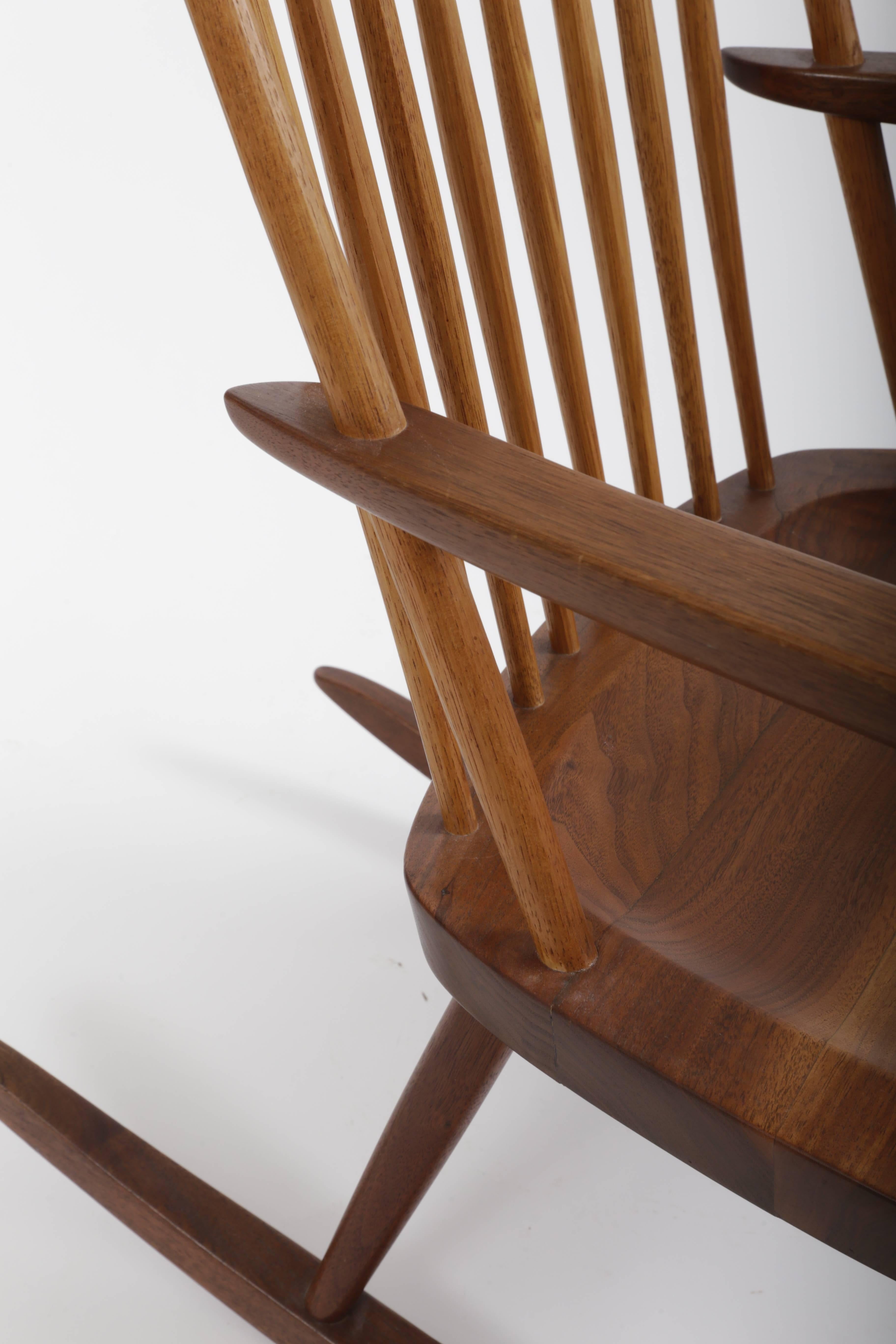 American Walnut Spindle Rocker by George Nakashima For Sale