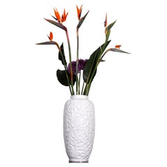 Midcentury Porcelain Floral / Paisley Floor Vase Retsch & Co Wunsiedel Bavaria