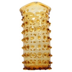 att. Barovier Seguso & Ferro Art Glass Vase Honey Amber Italie fin des années 1940 