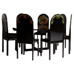 Björn Wiinblad for Rosenthal limited art series dining room set table & 8 chairs