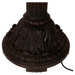 Wilhelminian K. u. K. floor lamp stand, beaut. carved and turned -solid oak 1870