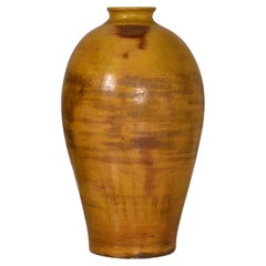 Mid-century 1960s 1970s WGP art pottery hand-thrown artfully glazed floor vase