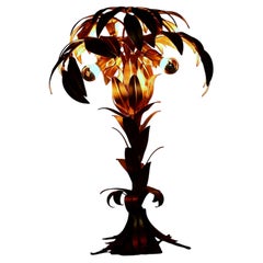 An Important Mid-Century Gilt Metal Palm Tree Table Lamp by Hans Kögl circa 1970