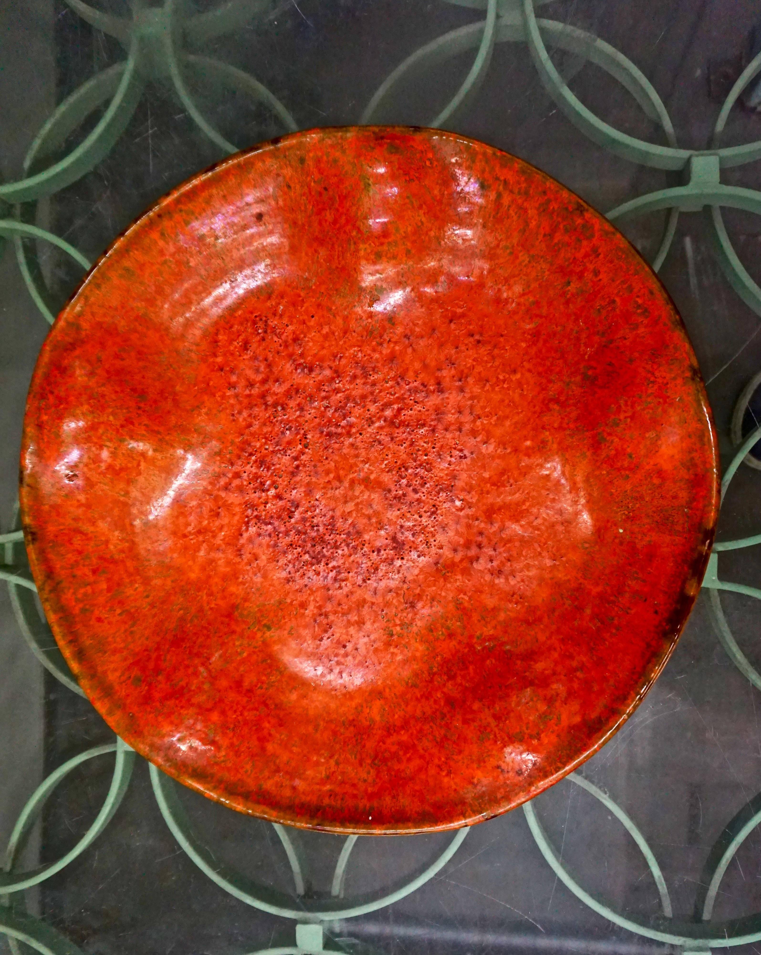 Mid-20th Century Glazed Ceramic Charger by Marcello Fantoni