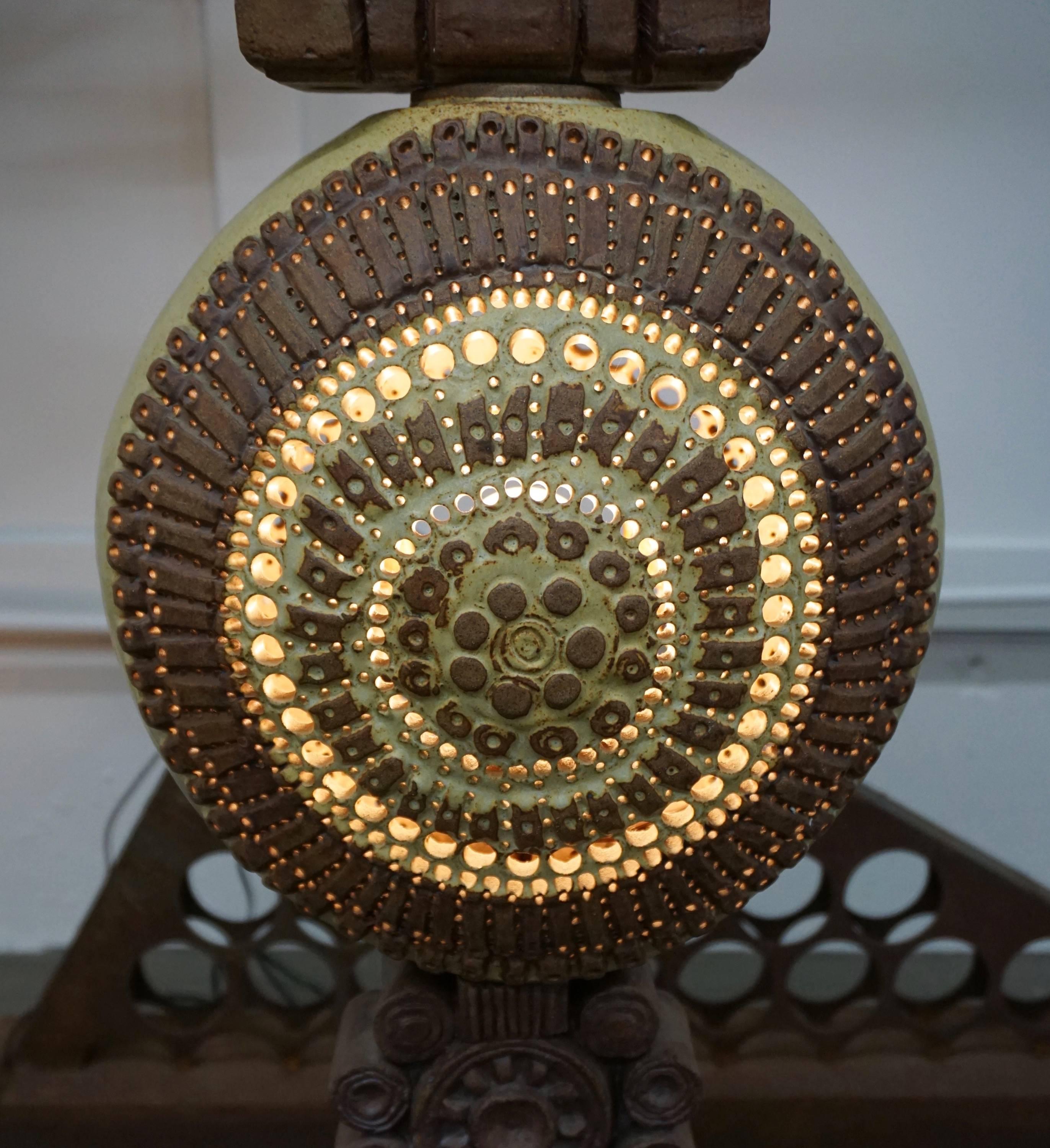 Mid-Century Modern Ceramic Floor Lamp by Bernard Rooke