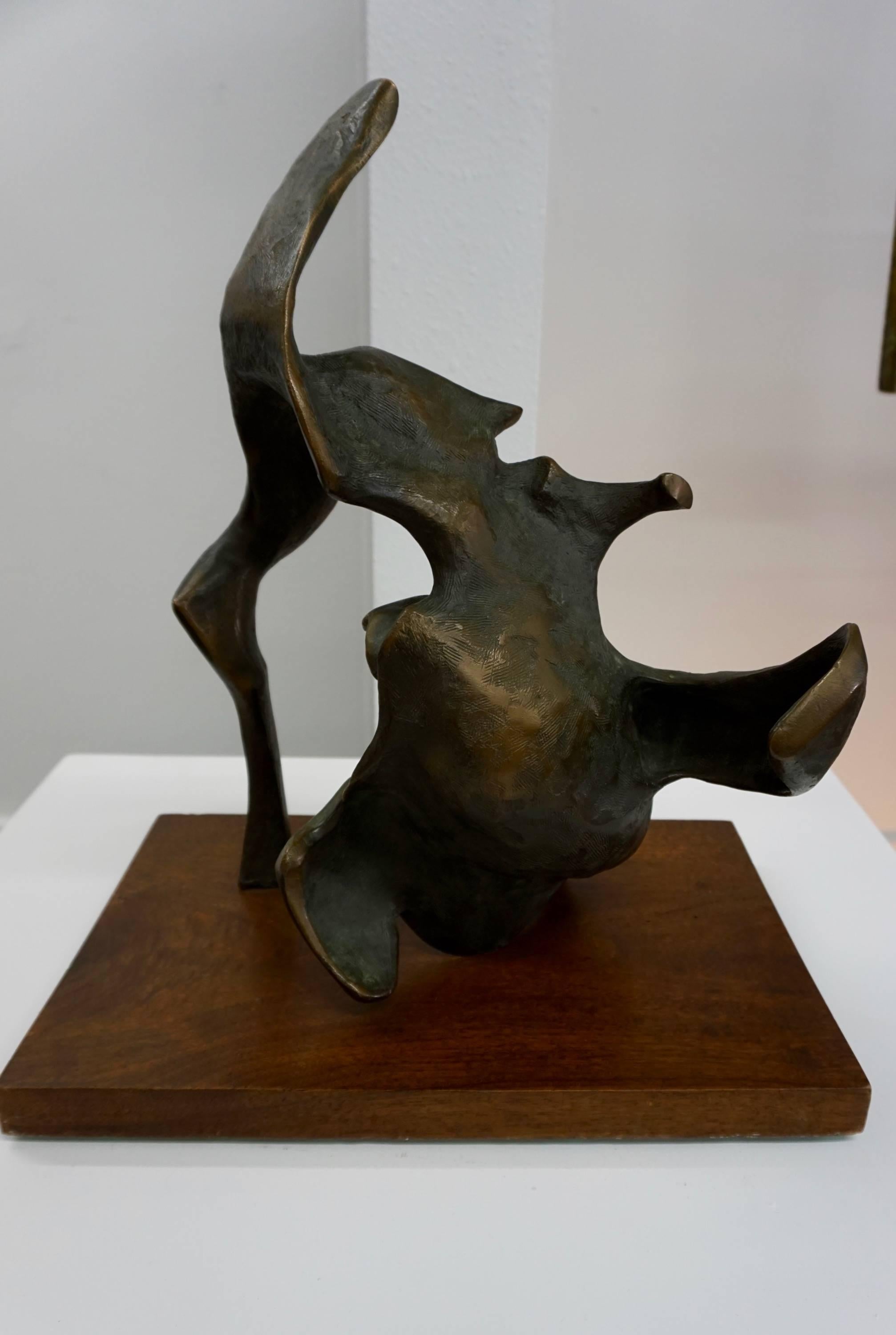 Mid-20th Century Abstract Brutalist Bronze Sculpture