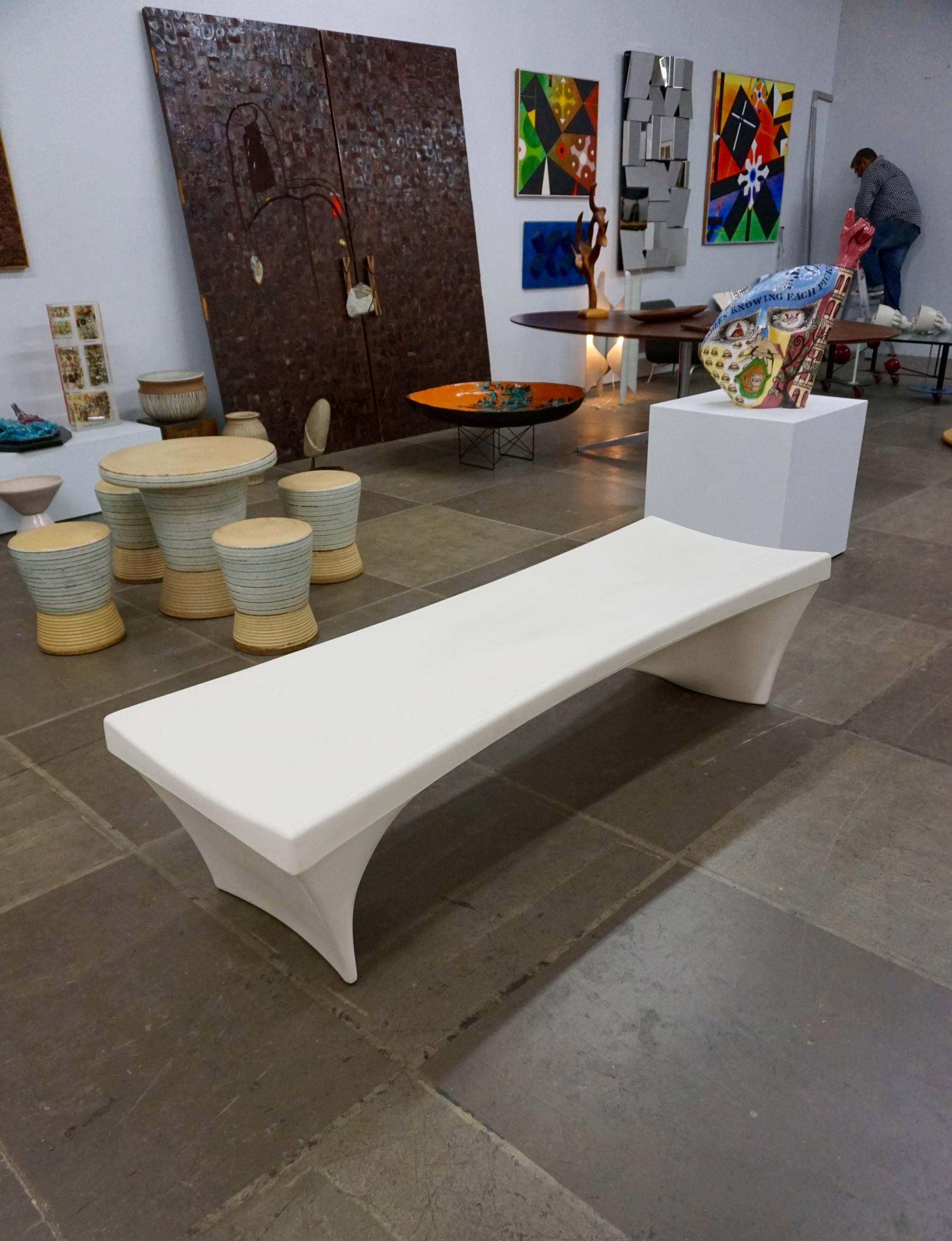 Mid-Century Modern Fiberglass Bench by Douglas Deeds