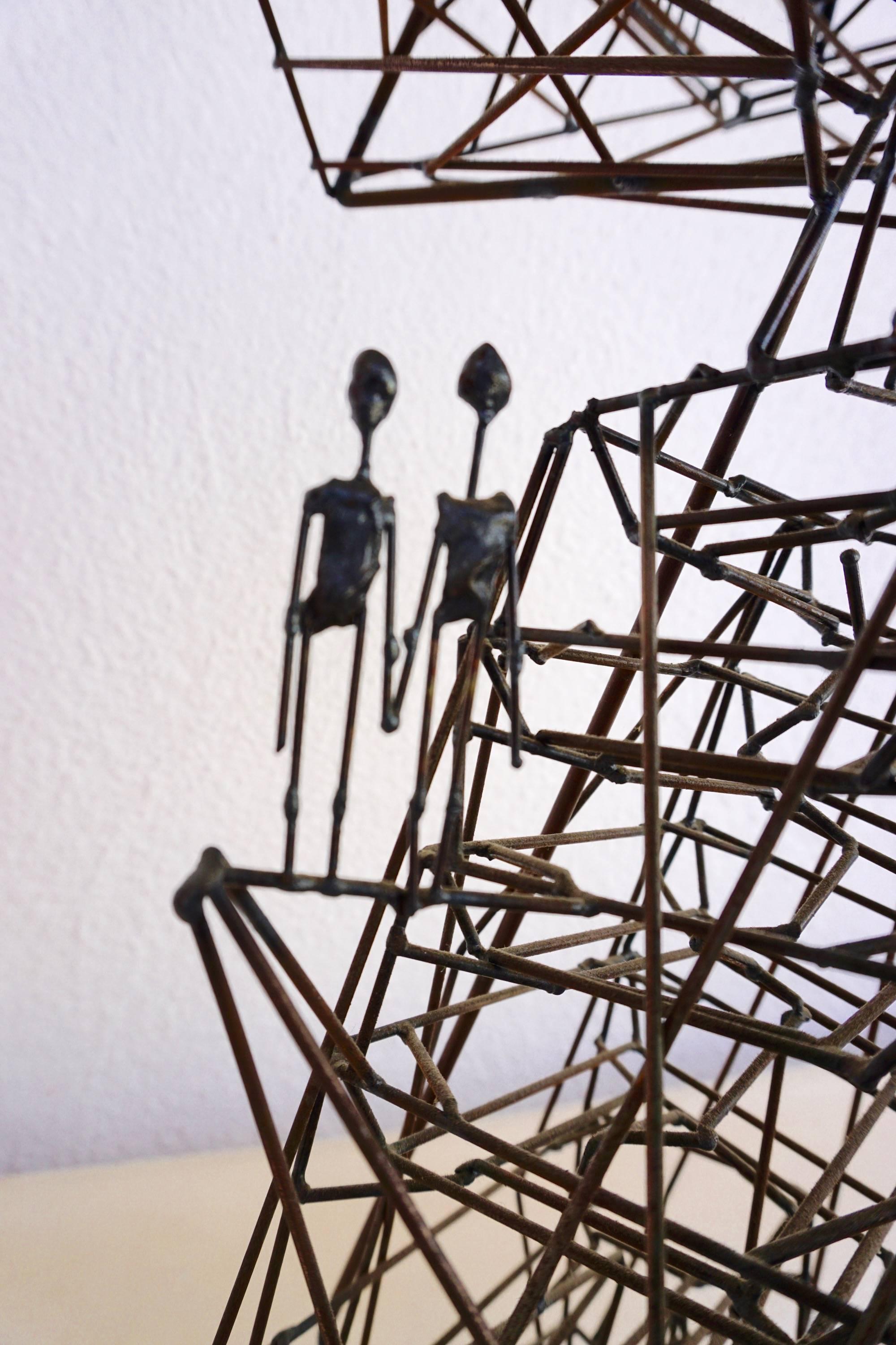 American Ingenius Kinetic Wire Sculpture by Guy Pullen