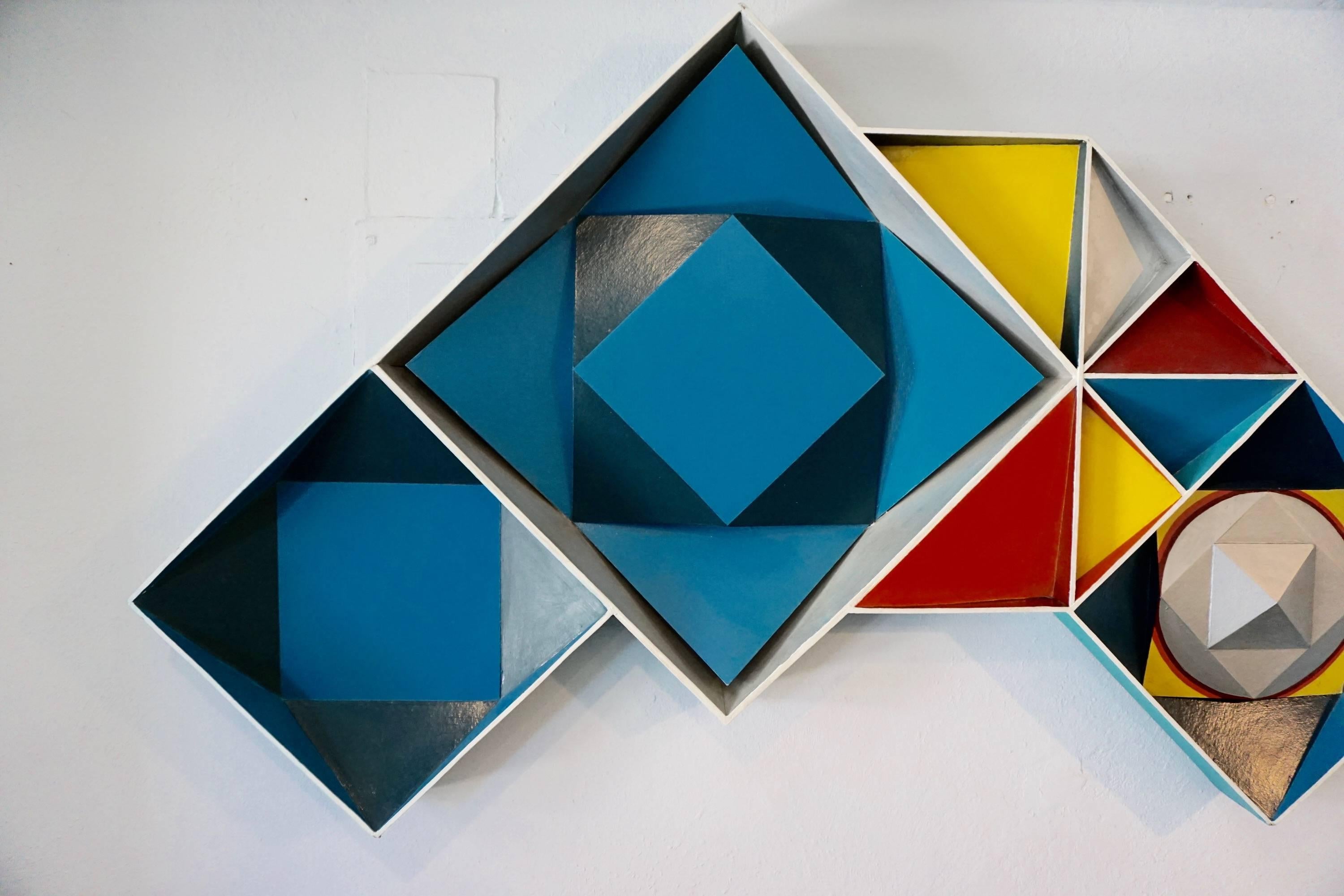3D Geometric Painting Signed R.Walker '68 1