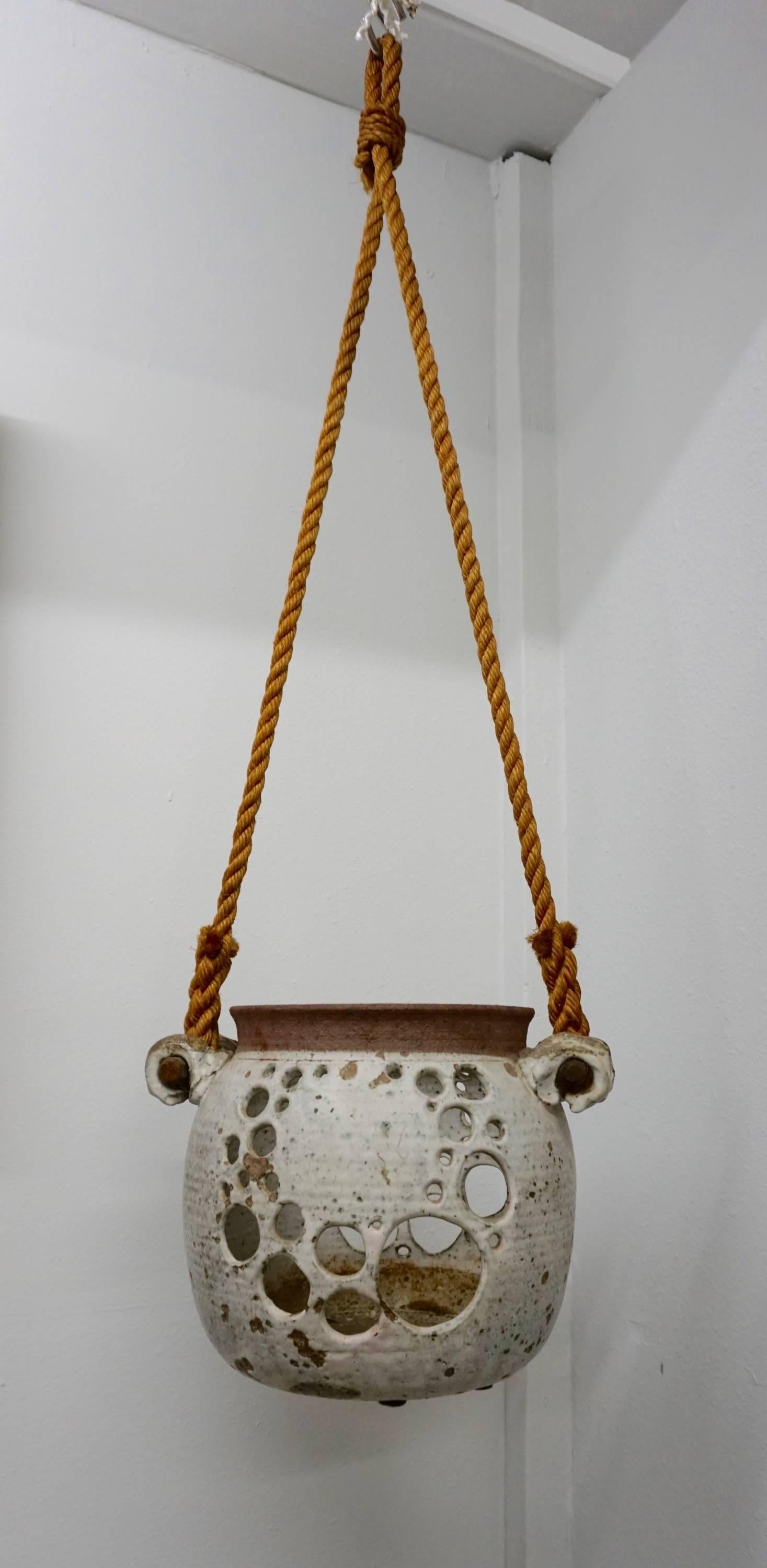 Stoneware 1960s Ceramic Hanging Vessel