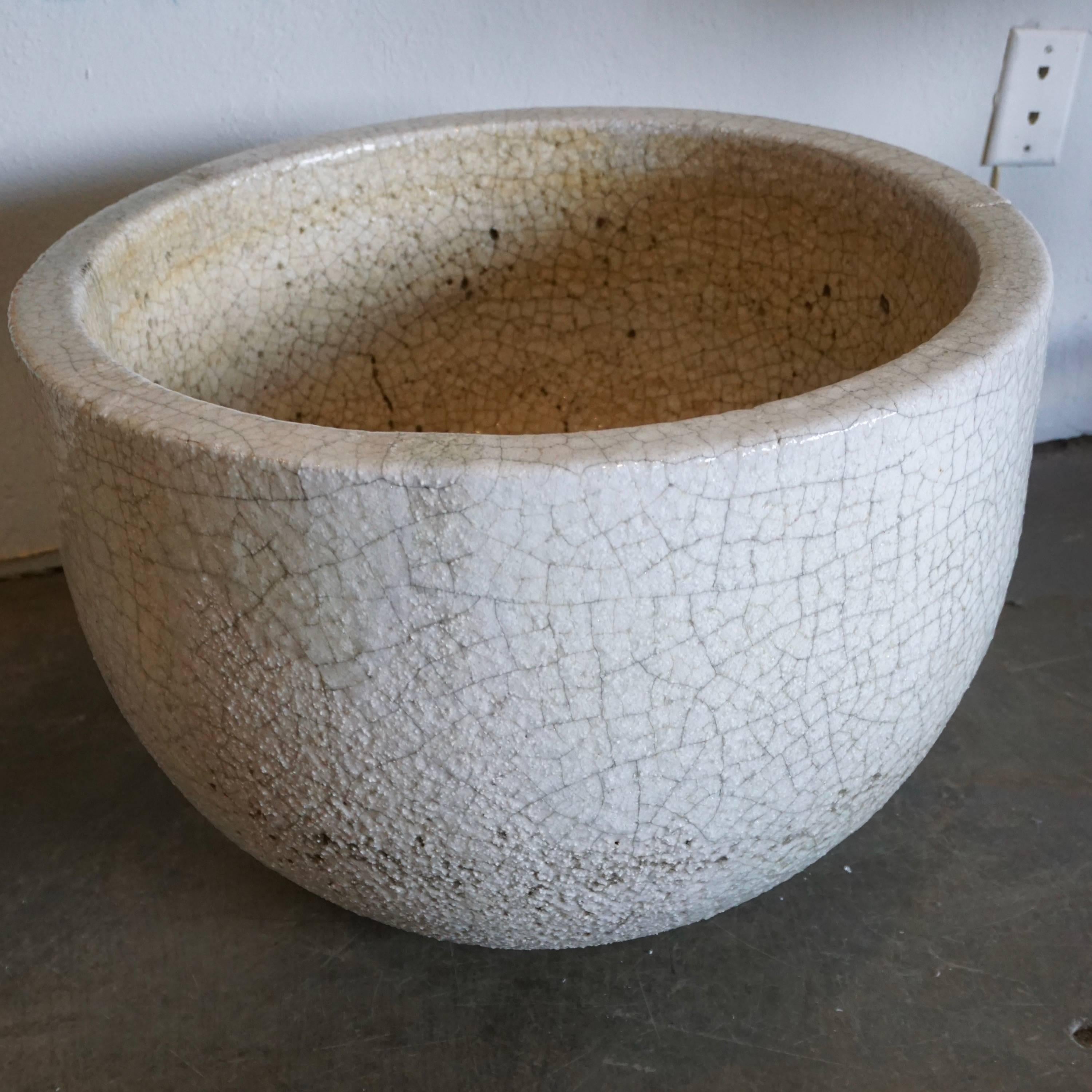 Mid-20th Century Crackled Glaziers Crucible Planter For Sale