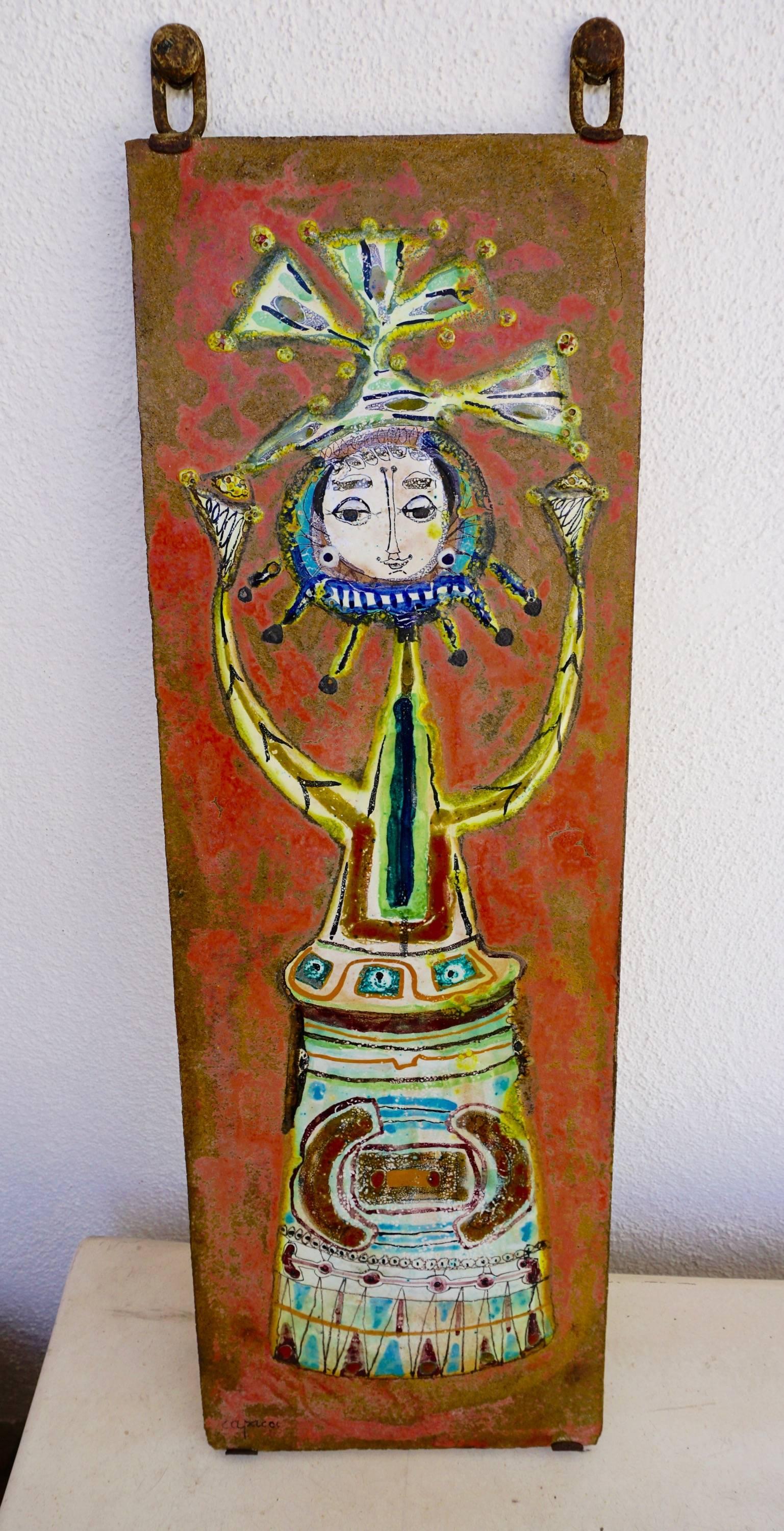 Whimsical Ceramic Tile by Bruno Capacci For Sale 1