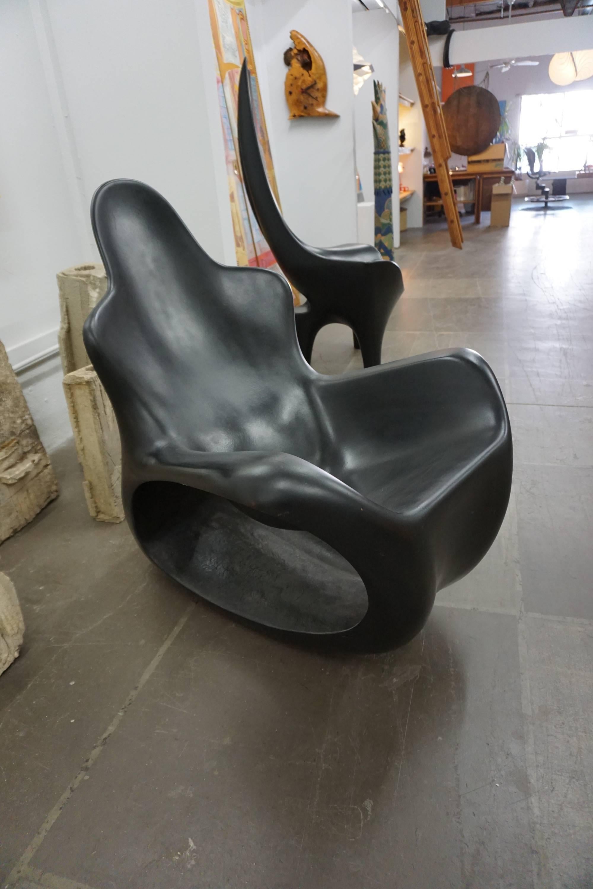 Late 20th Century Fiberglass Rocking Chair in the Style of Wendell Castle