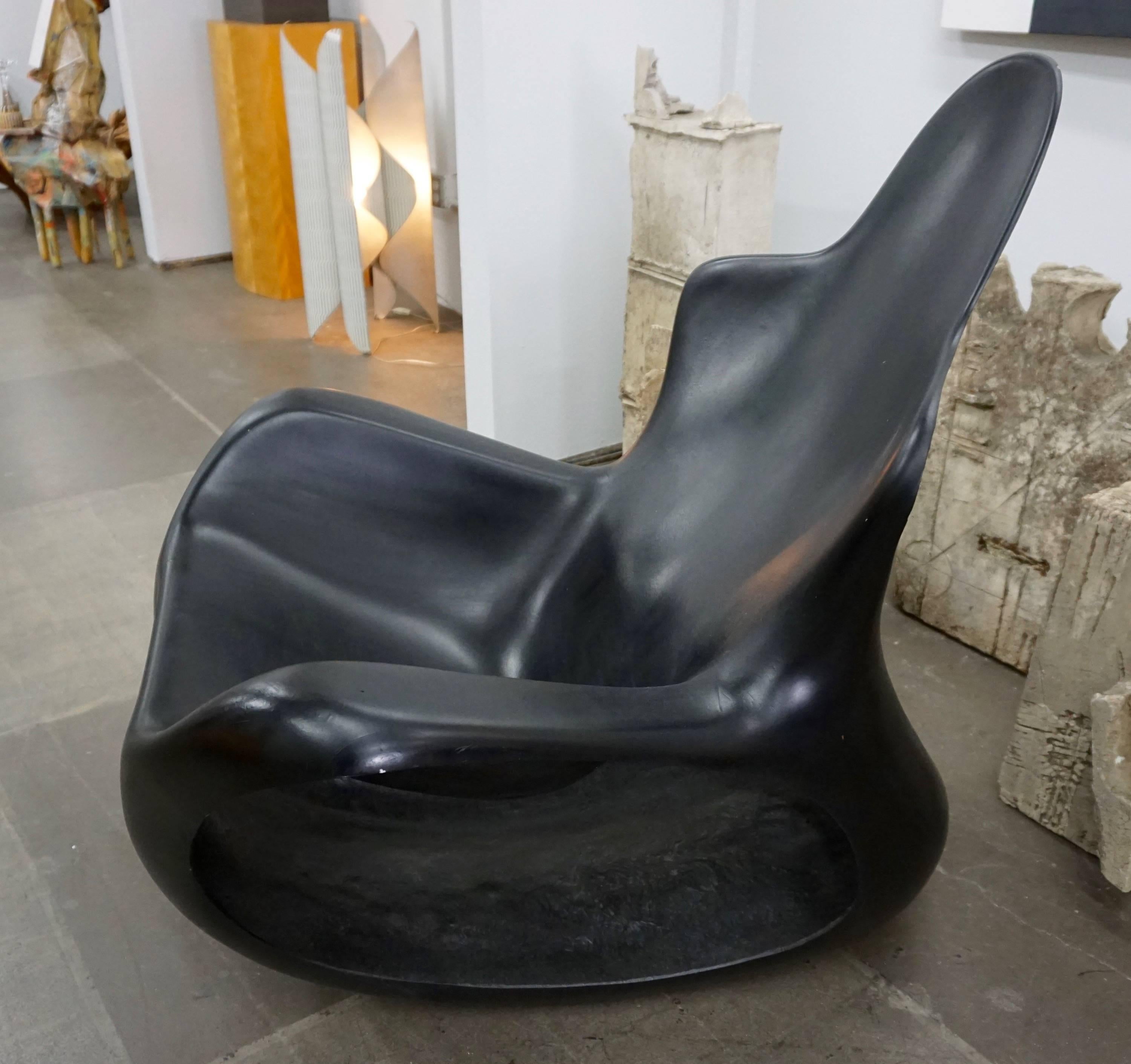 Fiberglass Rocking Chair in the Style of Wendell Castle 1