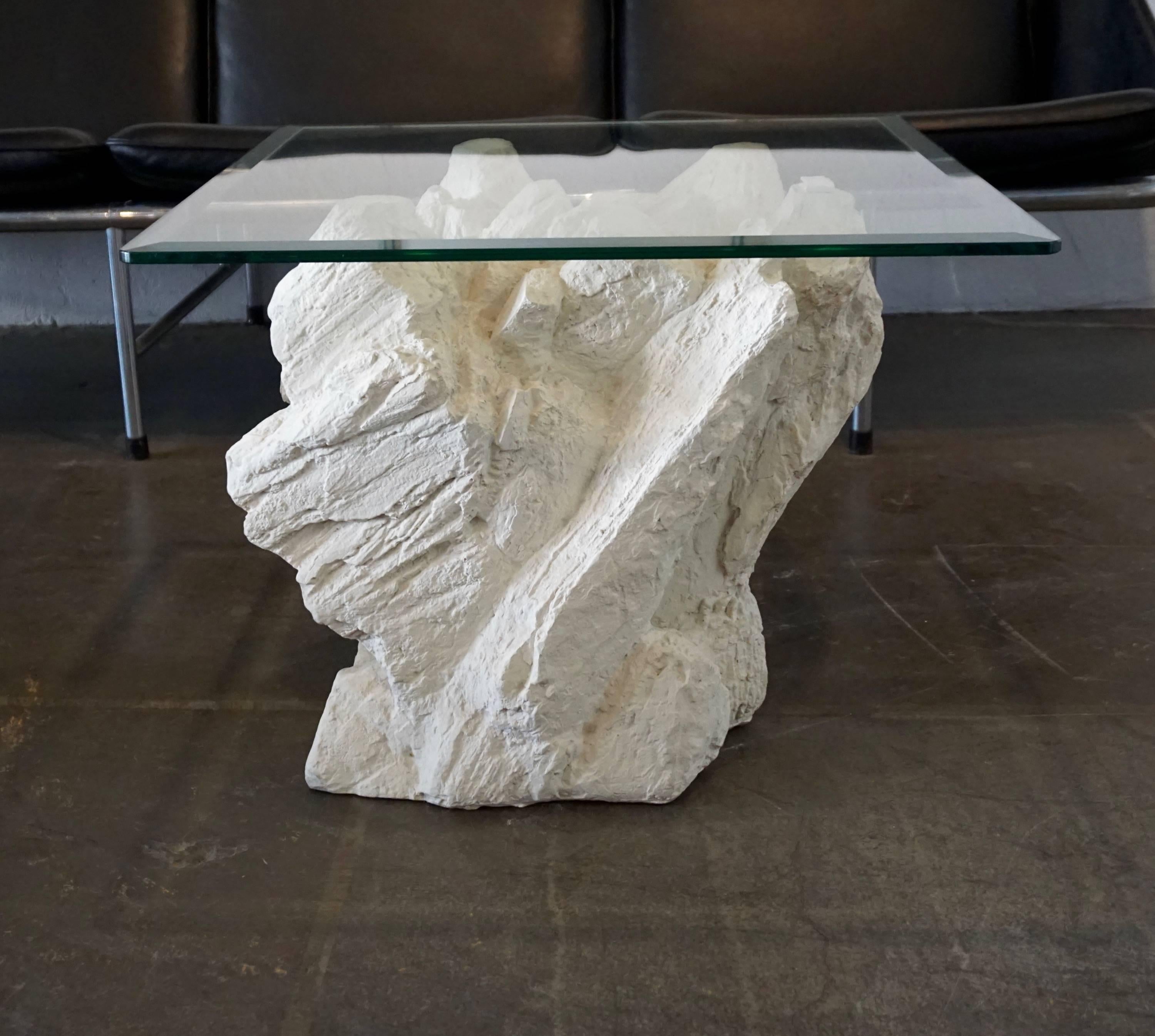 Brutalist Faux Rock End Tables by Sirmos In Excellent Condition In Cathedral City, CA
