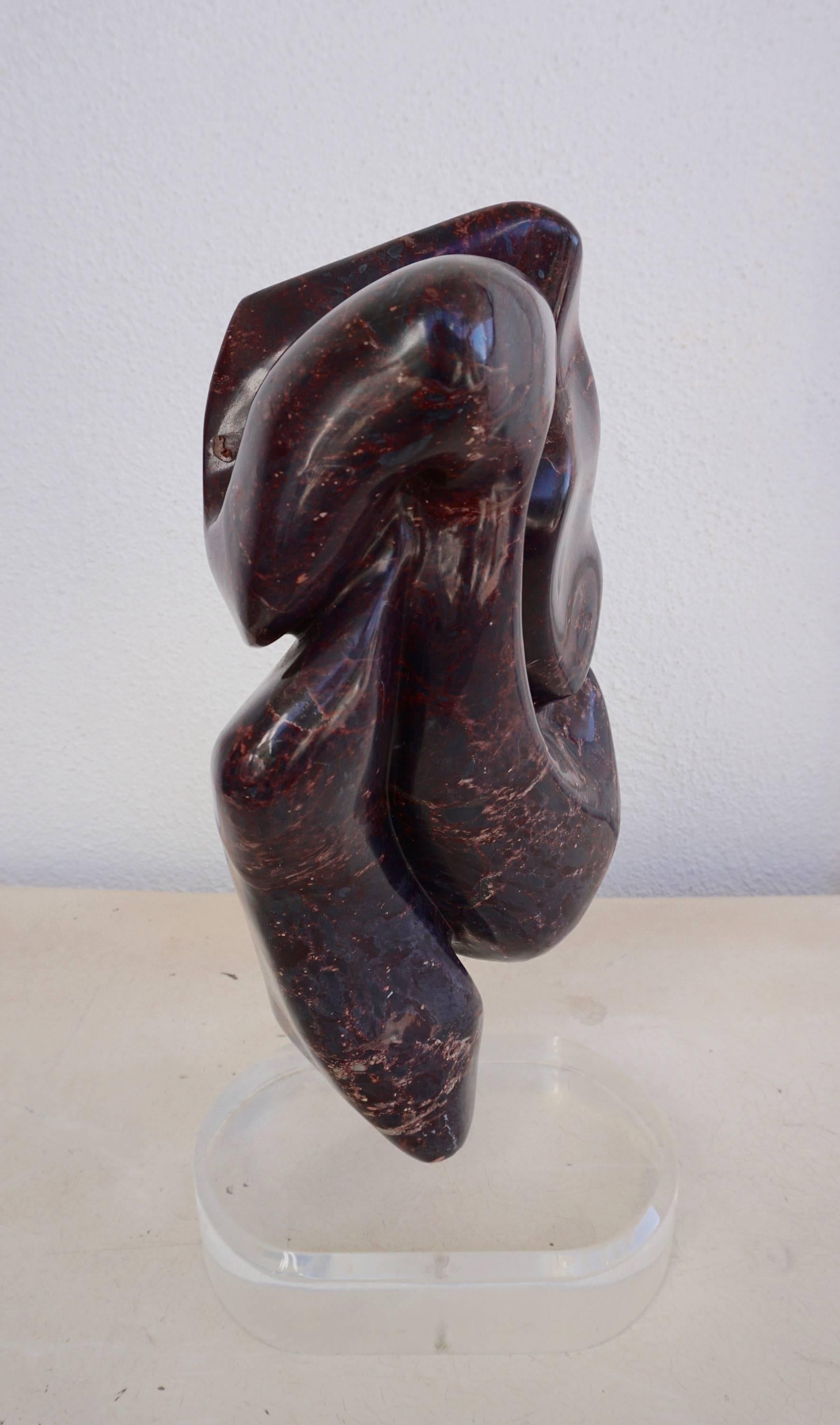 Abstract Marble Sculpture, Signed 