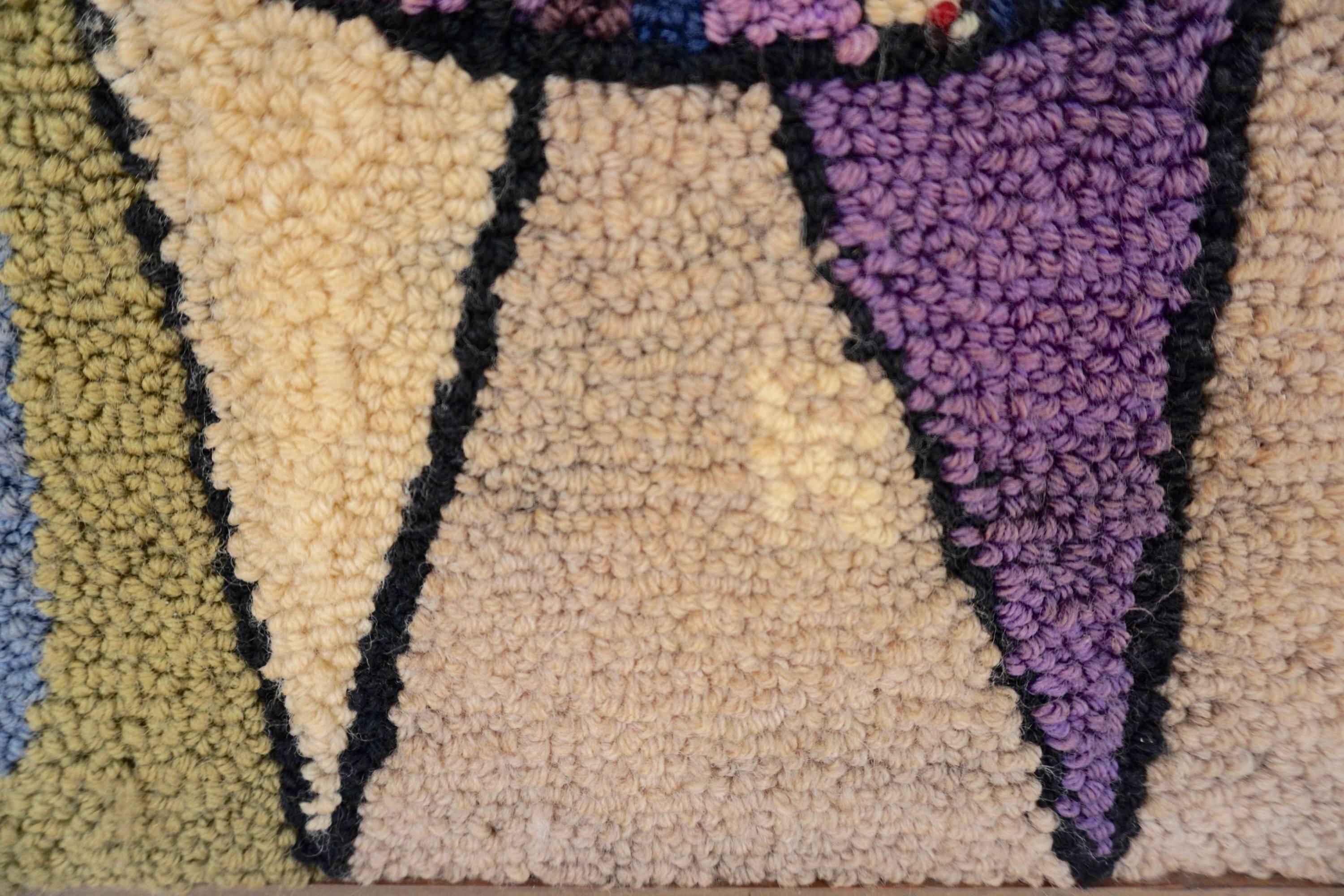 Hand-Hooked Tapestry Attributed to Bill Hinz In Excellent Condition In Cathedral City, CA