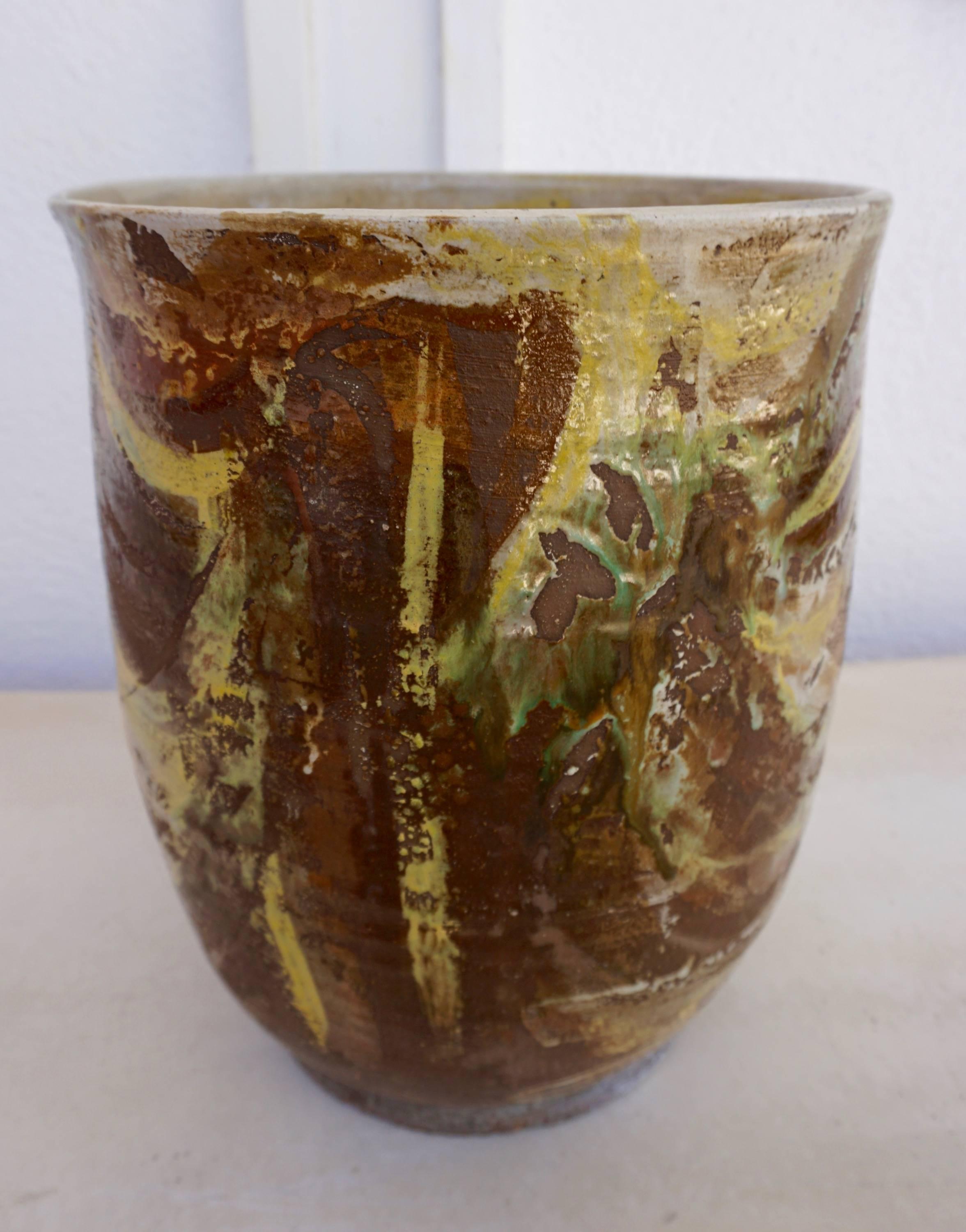 Mid-Century Modern Abstract Glazed Ceramic Vessel by Stan Bitters