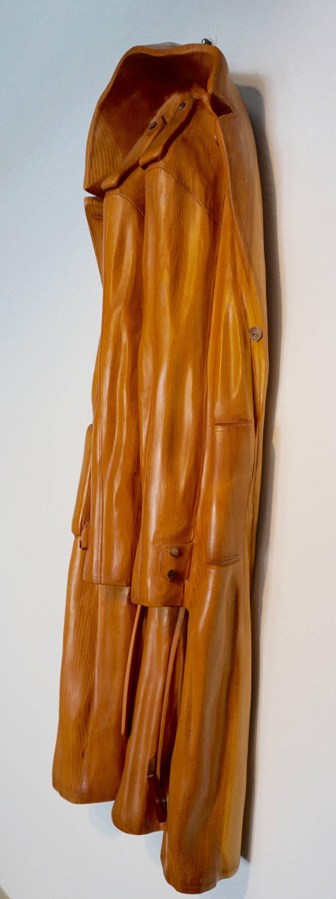 Sculpted Wood Trenchcoat by Rene Megroz 1