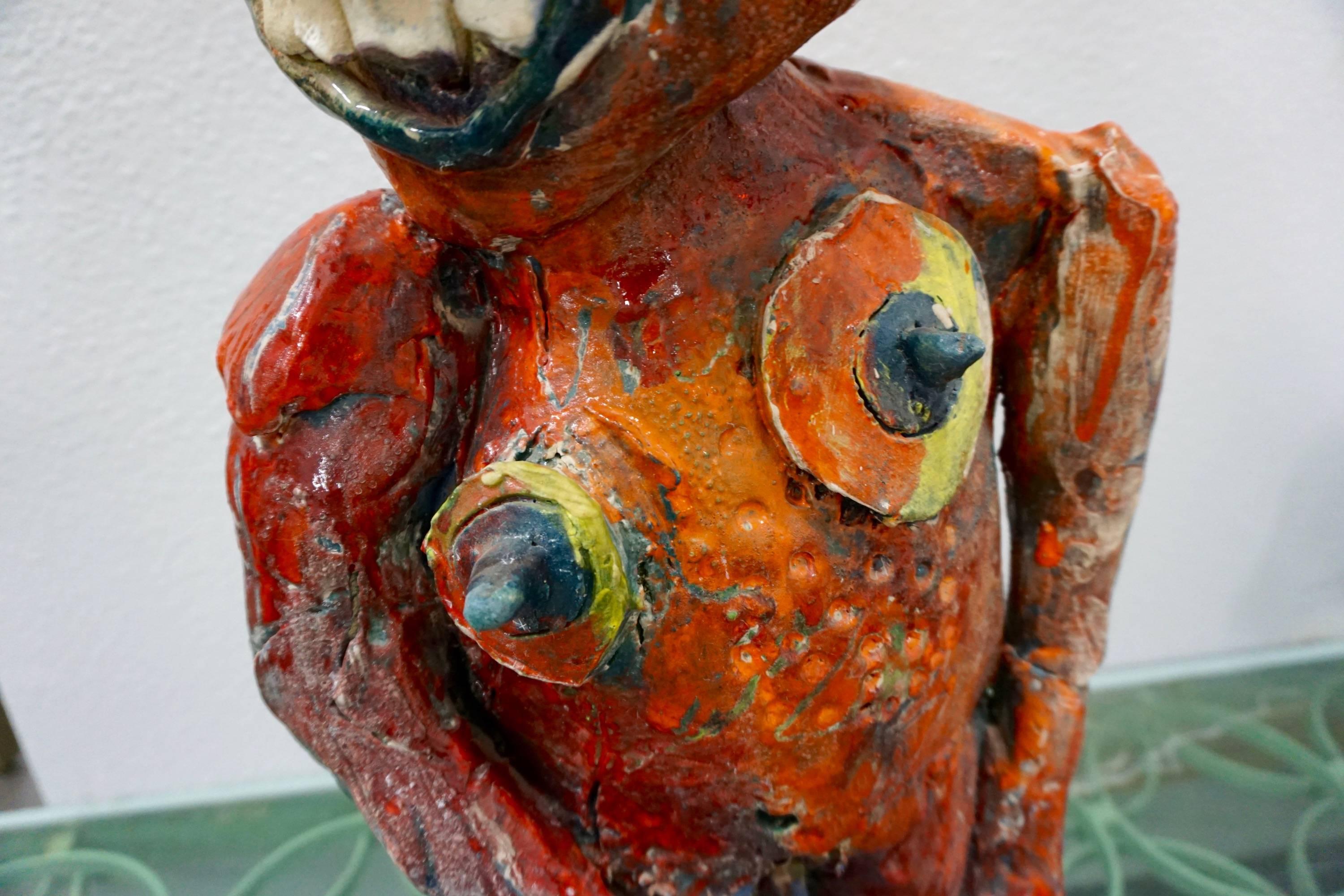 Glazed Ceramic Sculpture by Jeff Middlemiss In Excellent Condition In Cathedral City, CA