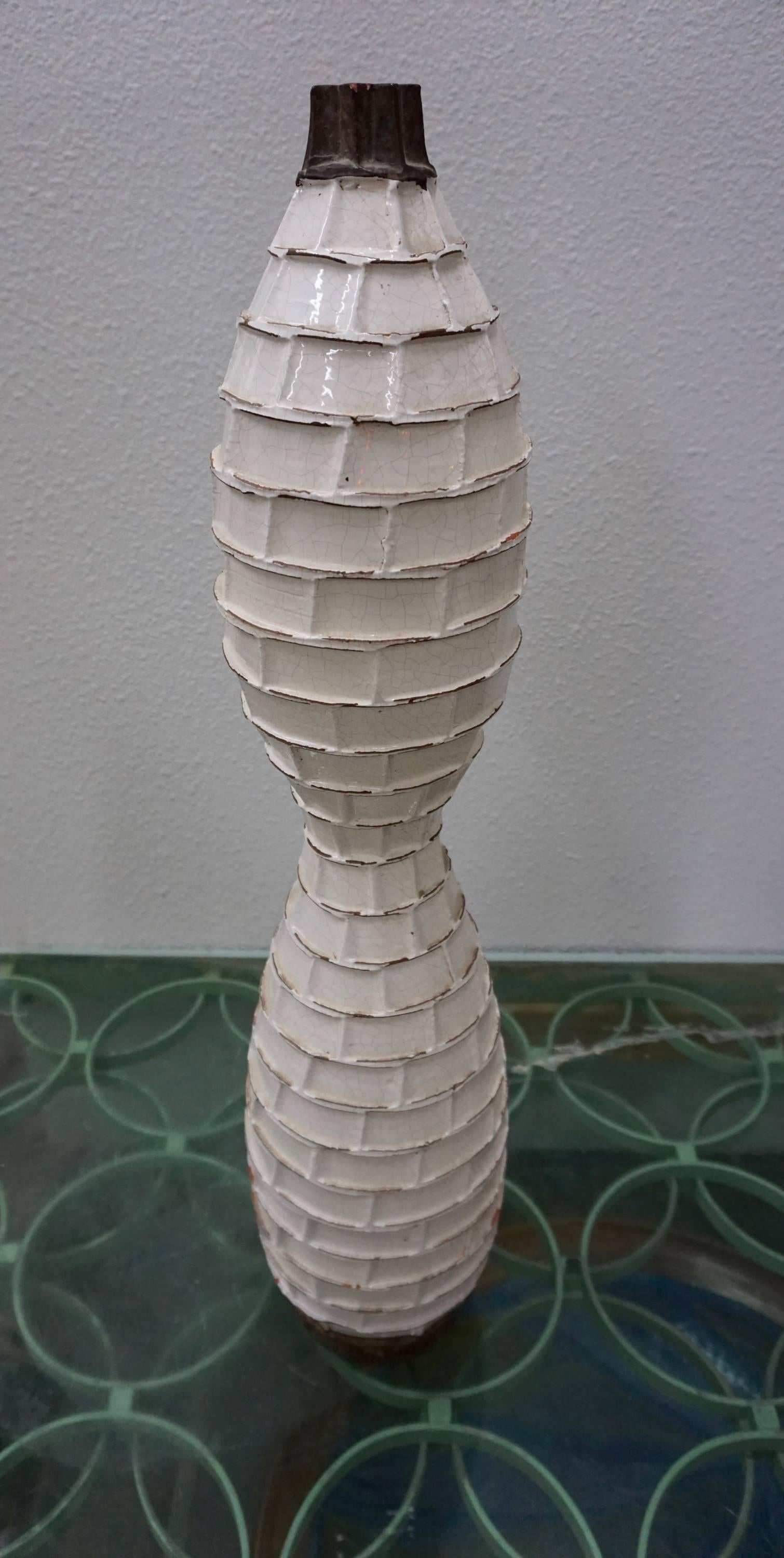 Mid-Century Modern Pair of Glazed Ceramic Vessels