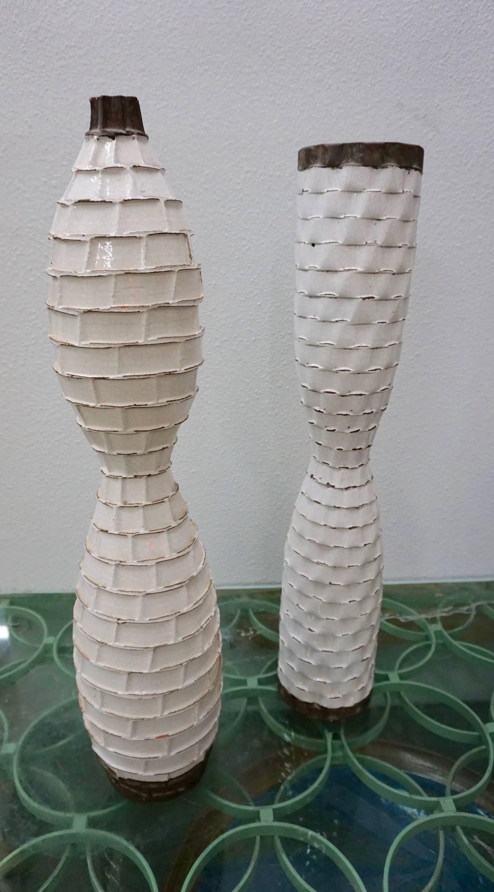Late 20th Century Pair of Glazed Ceramic Vessels