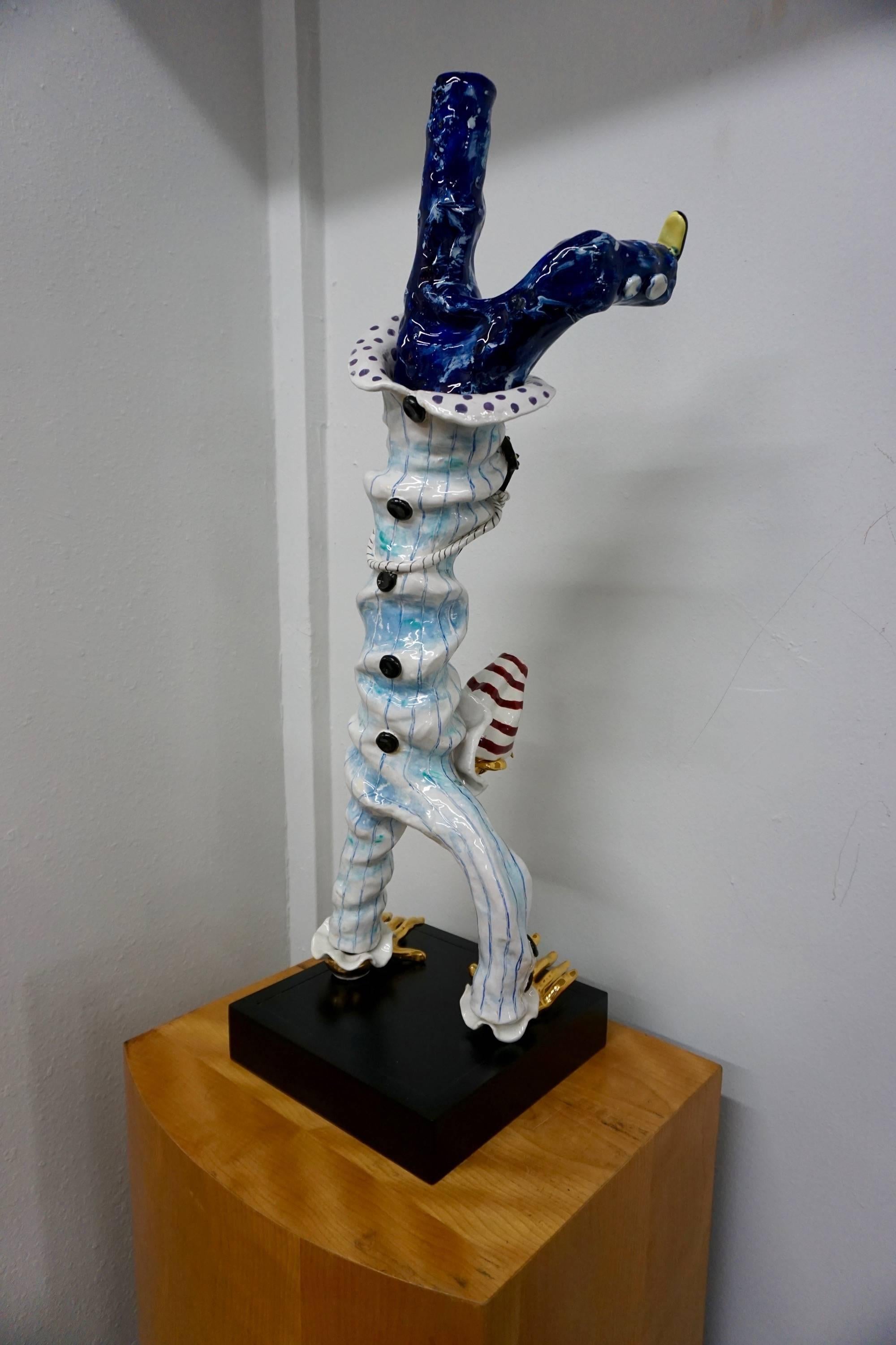 Court Jester / Clown Sculpture by San Polo Ceramics In Excellent Condition In Cathedral City, CA