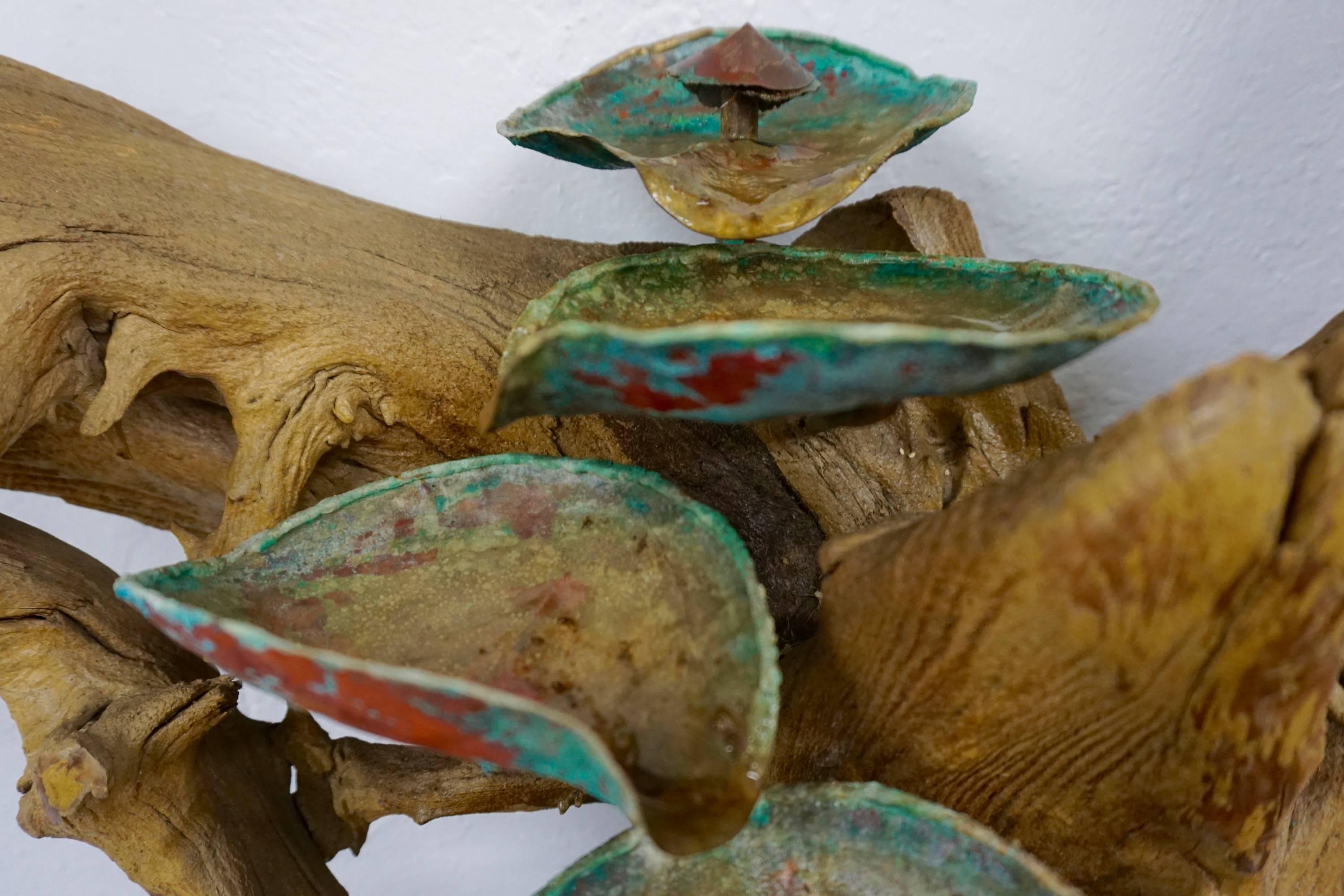 1960s Driftwood and Copper Fountain In Excellent Condition In Cathedral City, CA