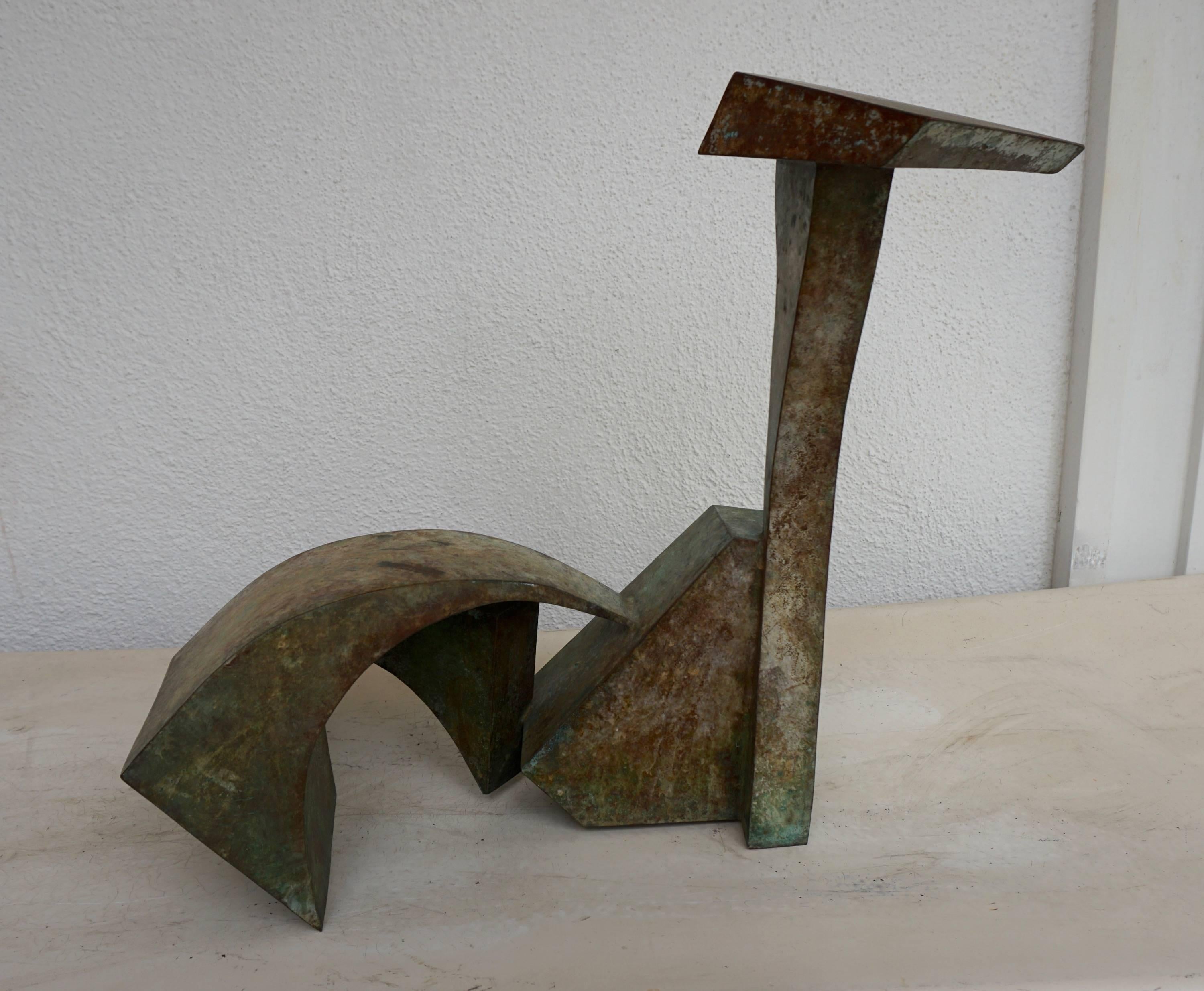 Patinated Abstract Metal Sculpture 1