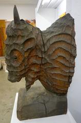 Extraordinary Chainsaw Sculpted Buffalo Head