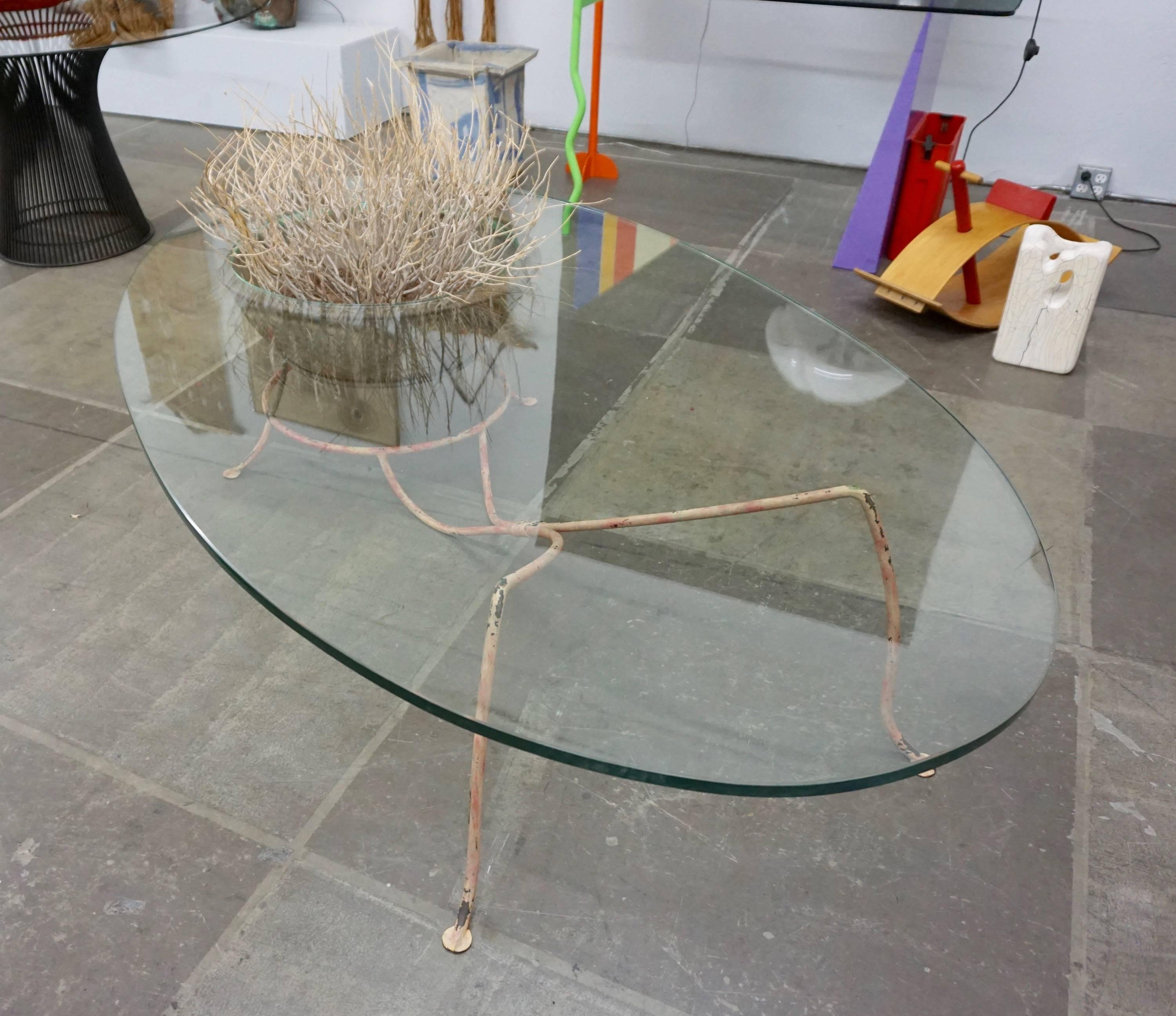 Mid-20th Century Unusual Glass Top Coffee Table
