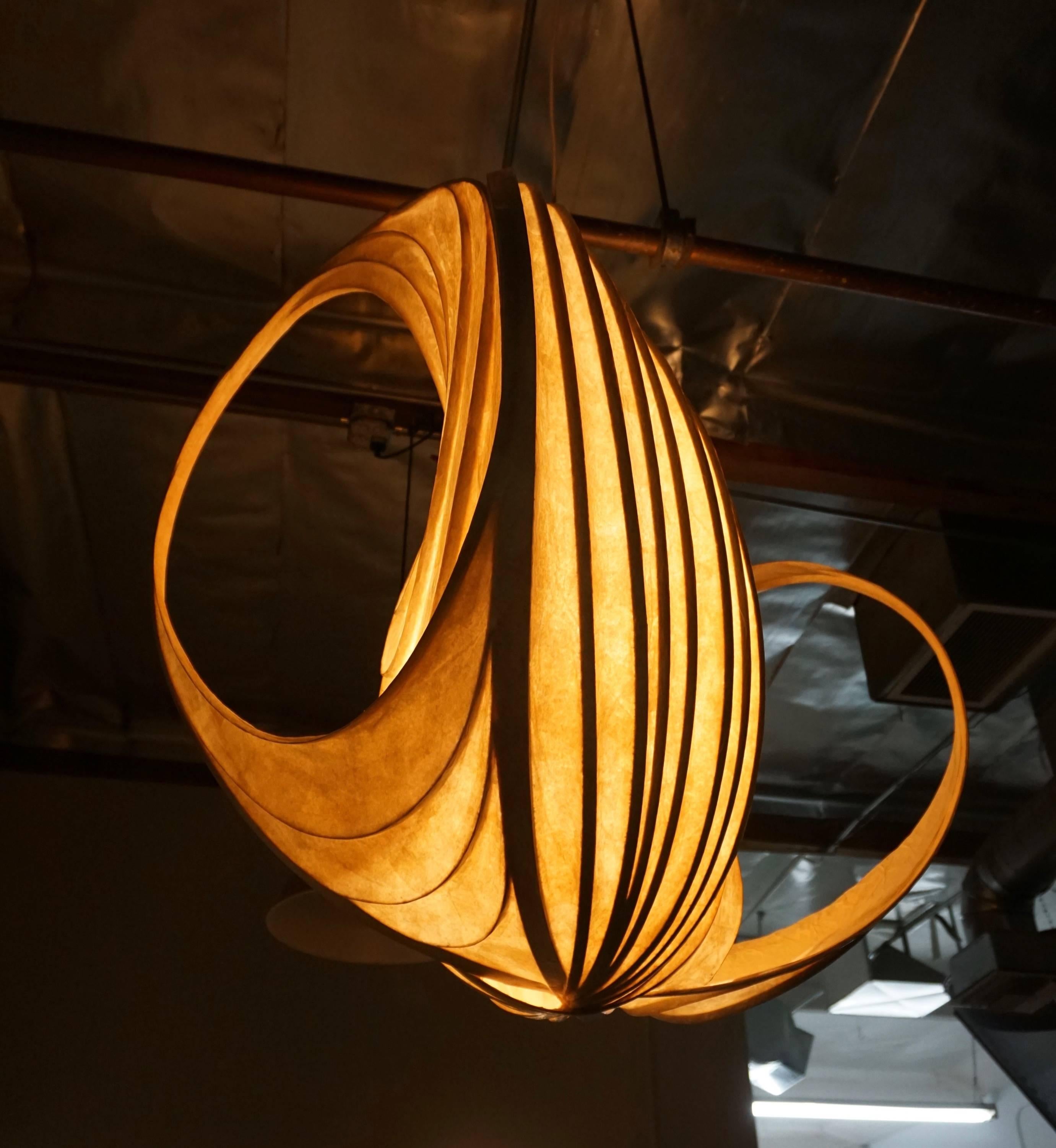 American Pendant Light Sculpture by William Leslie For Sale