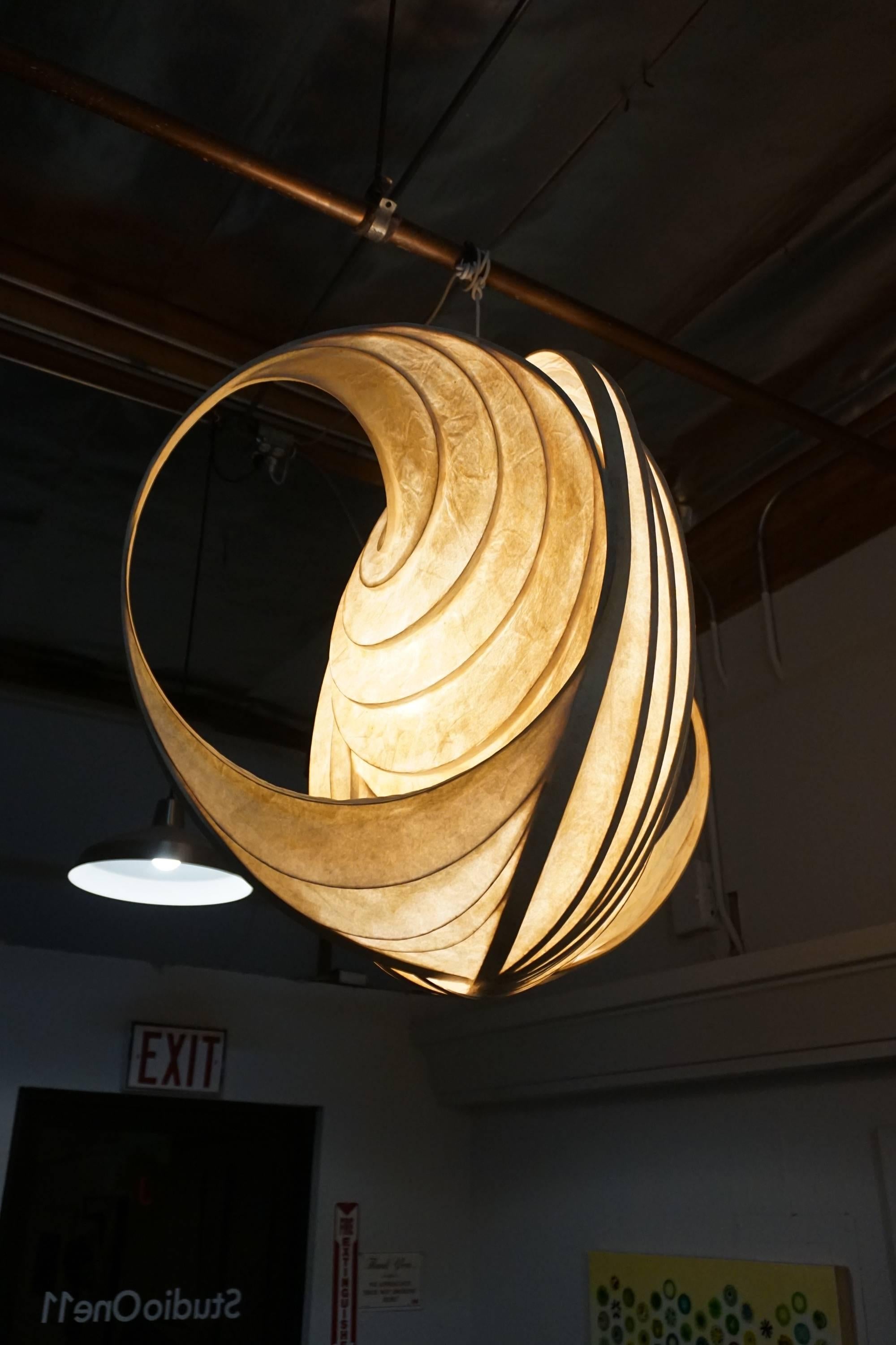 Late 20th Century Pendant Light Sculpture by William Leslie For Sale