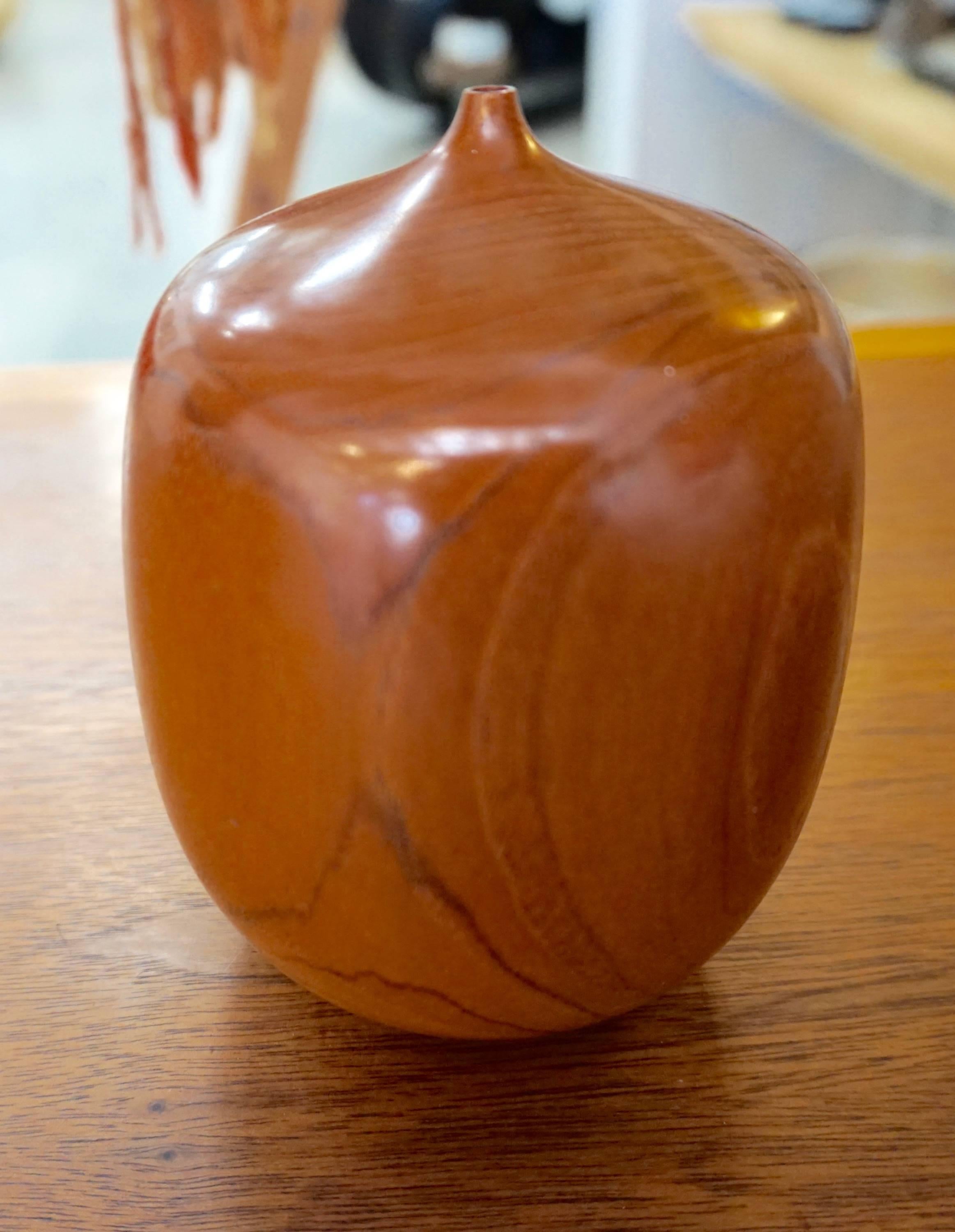 Mid-Century Modern Turned Wood Weedpots Signed 