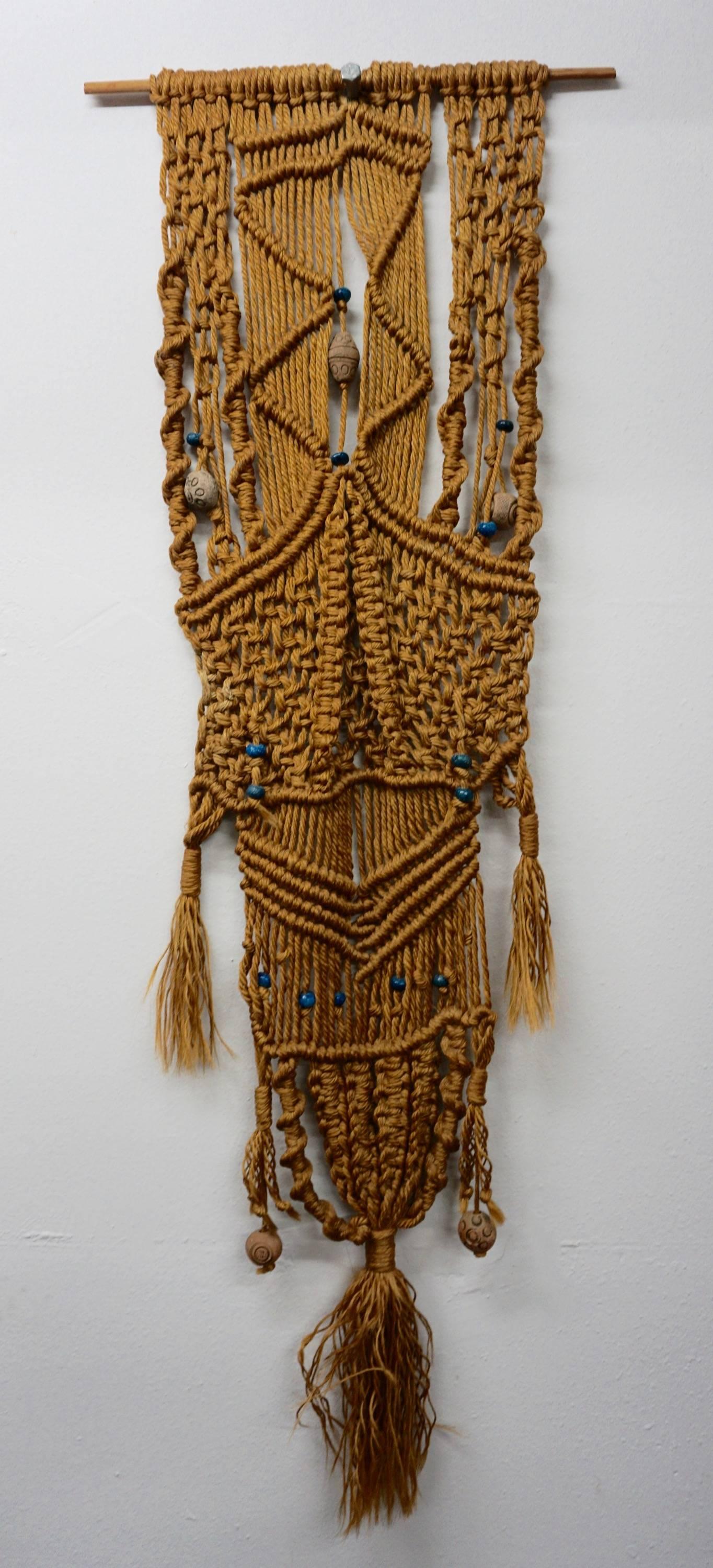 1960s Hippie Wall Hanging Macrame 1