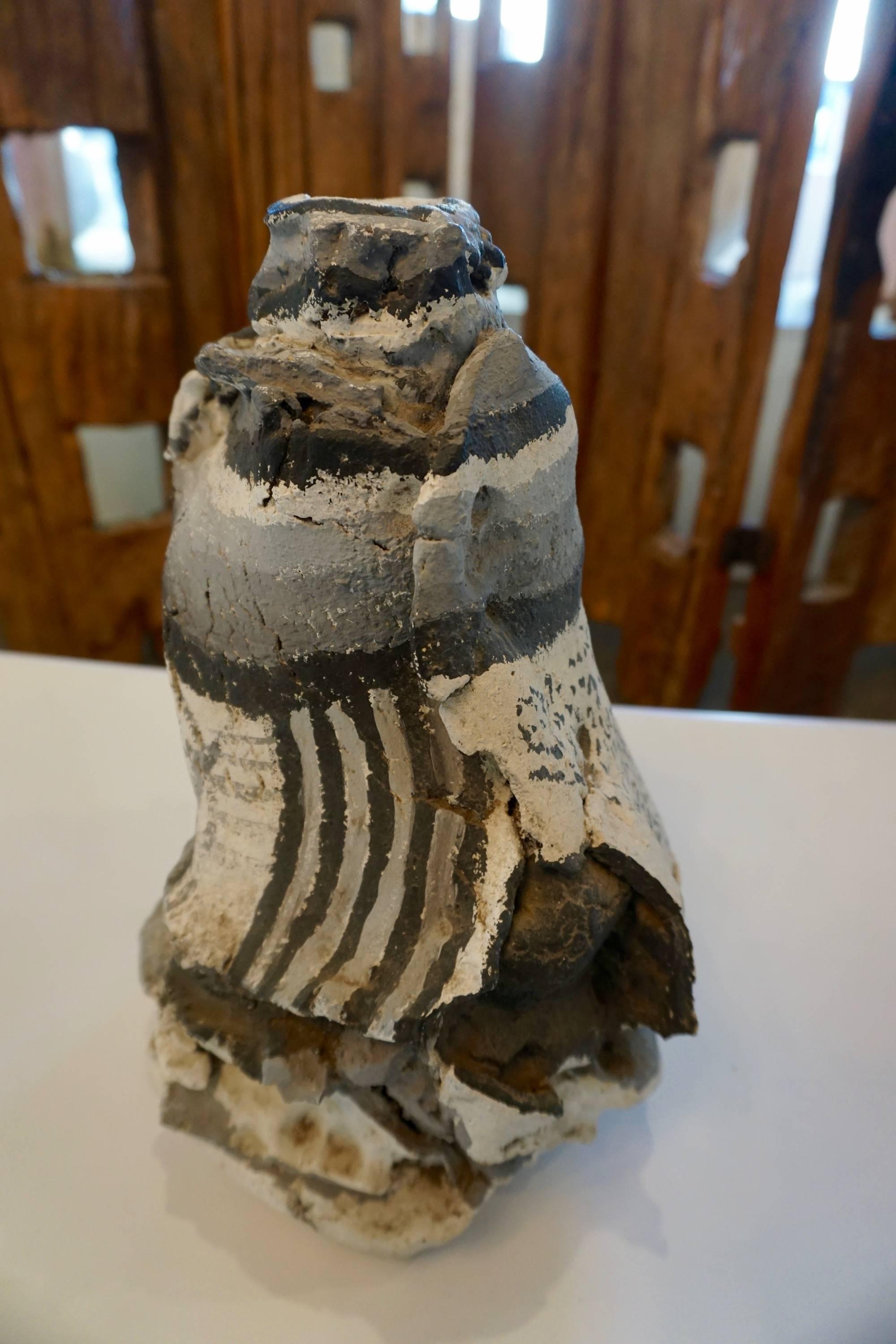 Hand-Painted Ceramic Vase In Excellent Condition In Cathedral City, CA