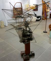 Wire and Steel Sculpture with Alien Creatures by Guy Pullen