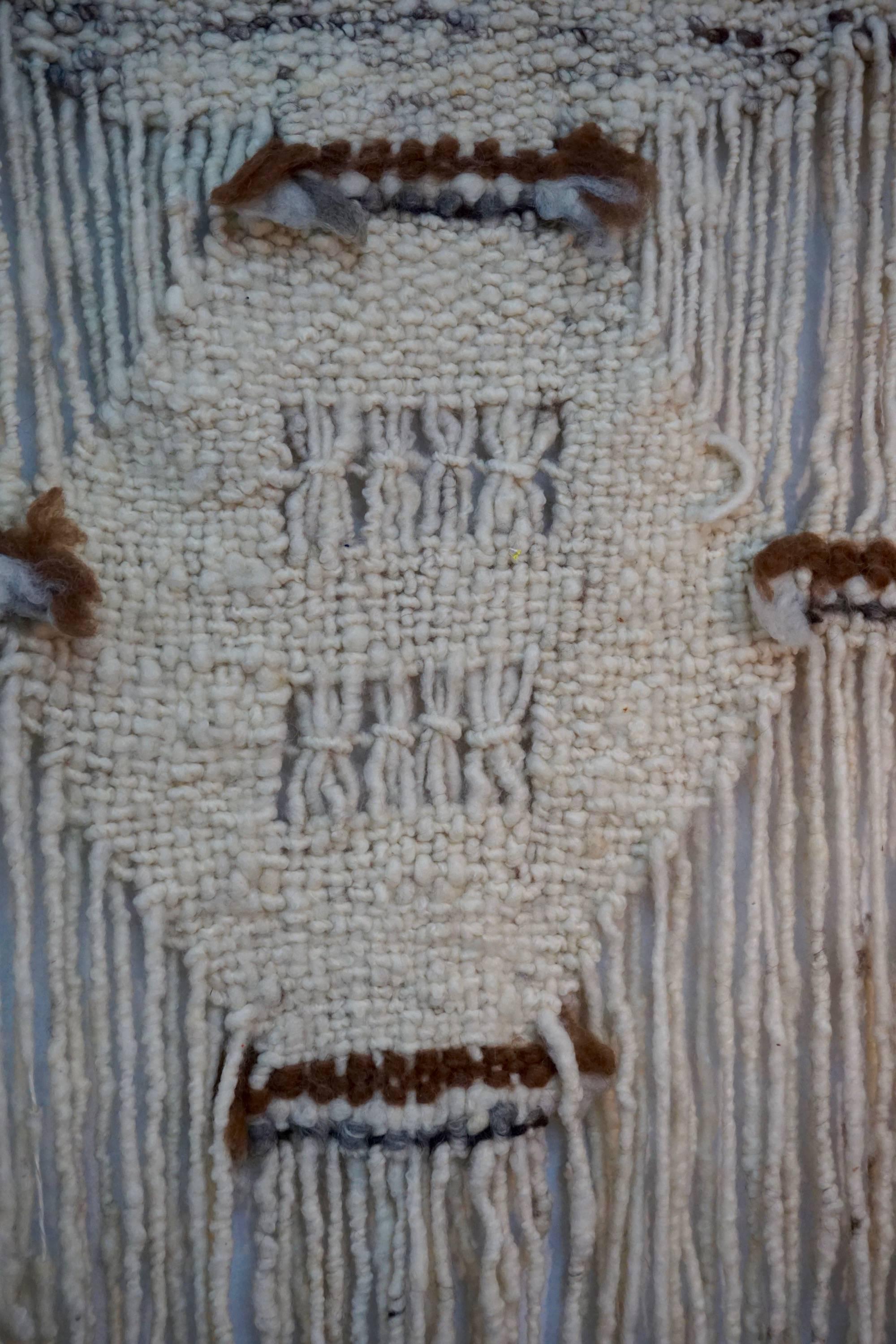 1960s Natural Yarn Weaving/Tapestry In Excellent Condition In Cathedral City, CA