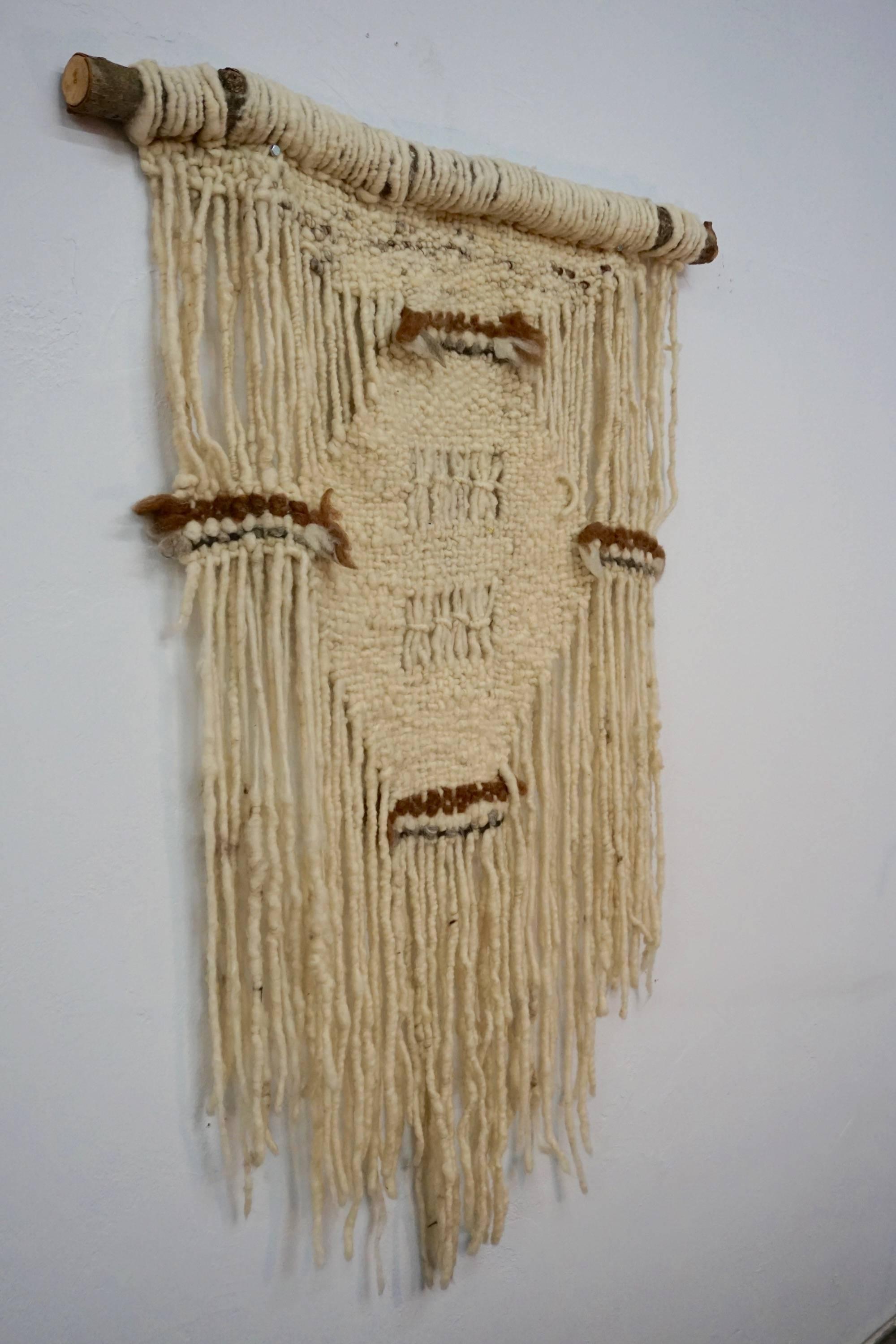 Mid-20th Century 1960s Natural Yarn Weaving/Tapestry