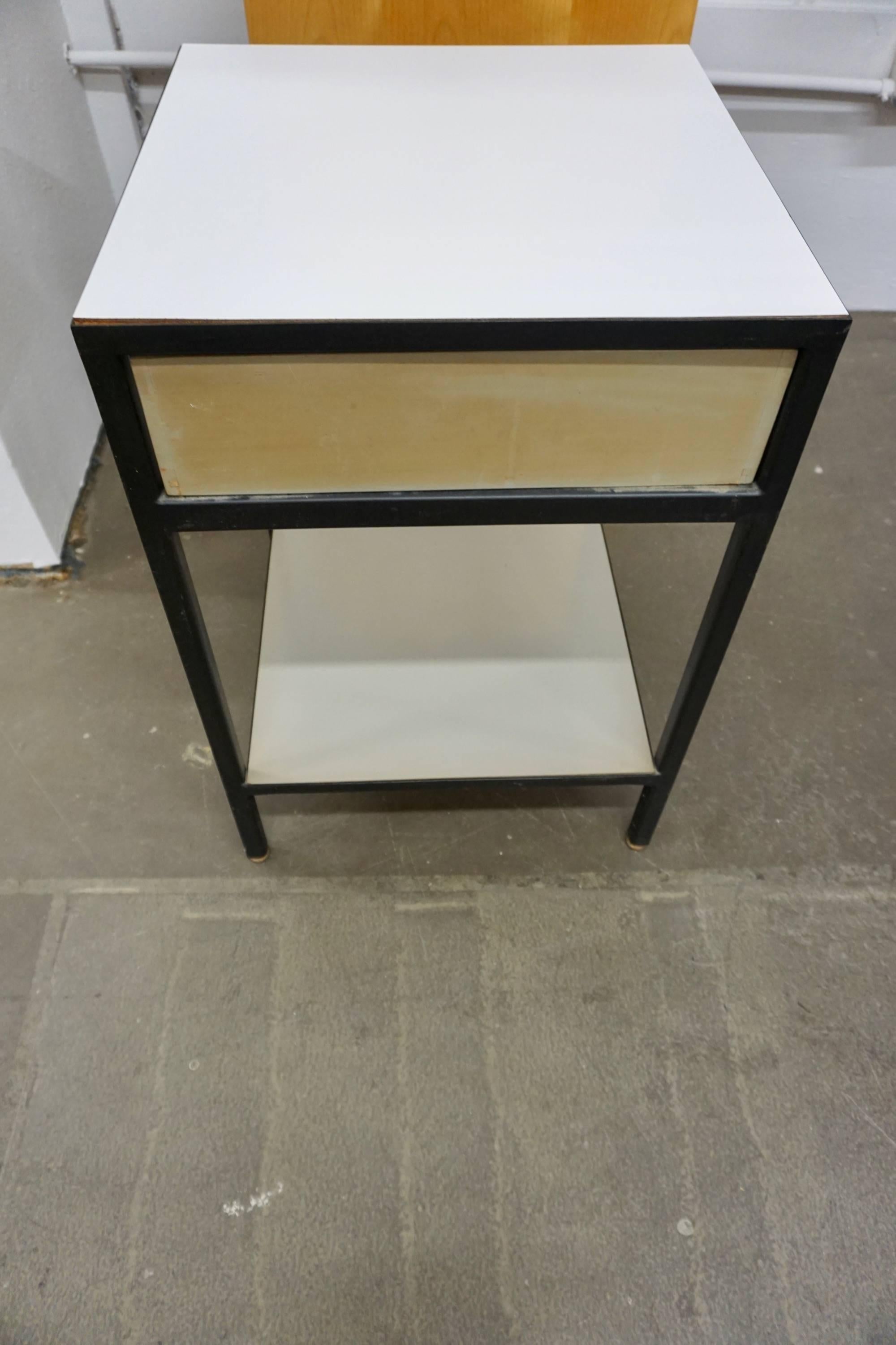 Mid-20th Century Pair of George Nelson Steel Frame Nightstands