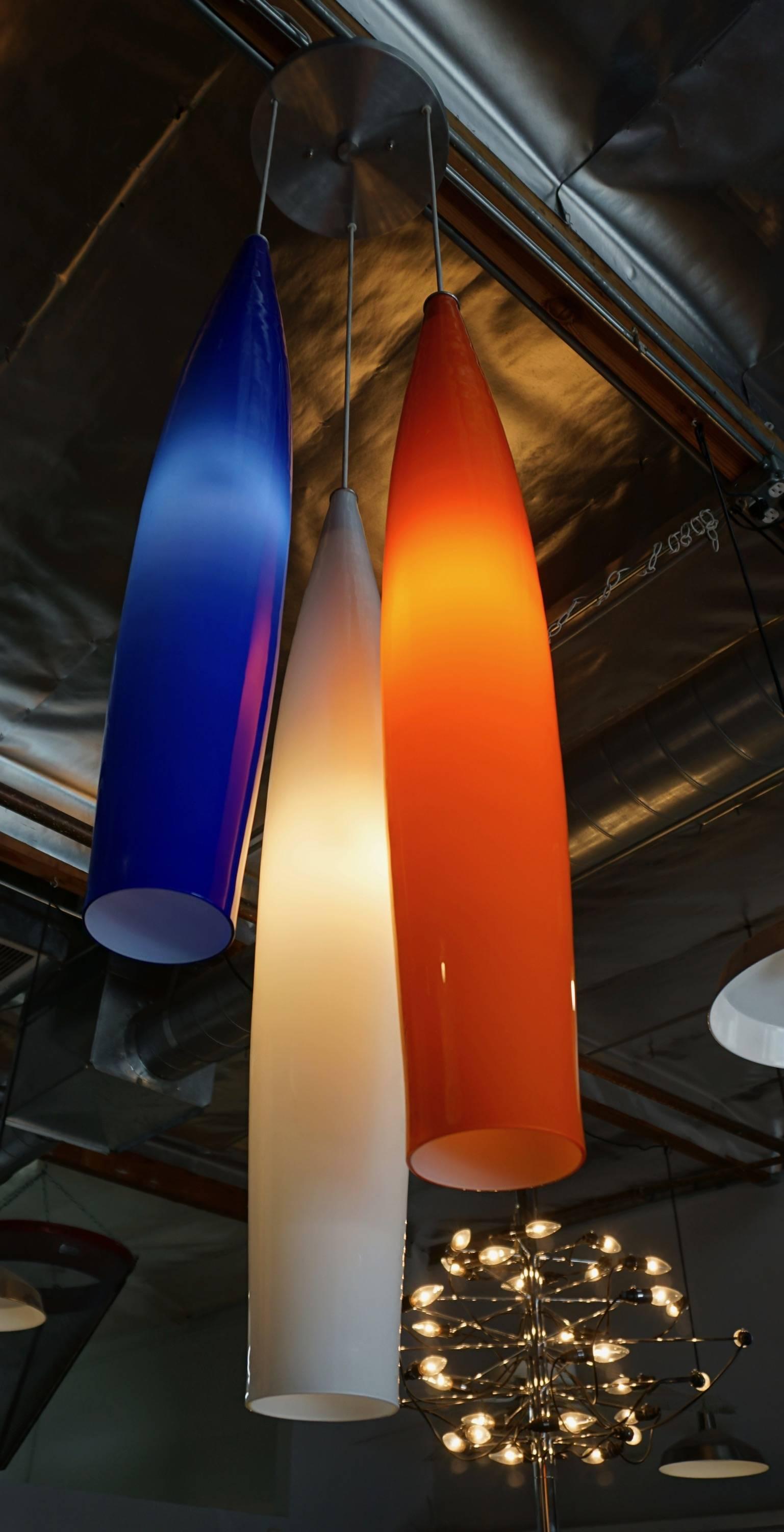 Italian Glass Pendant Lamp by Vistosi For Sale