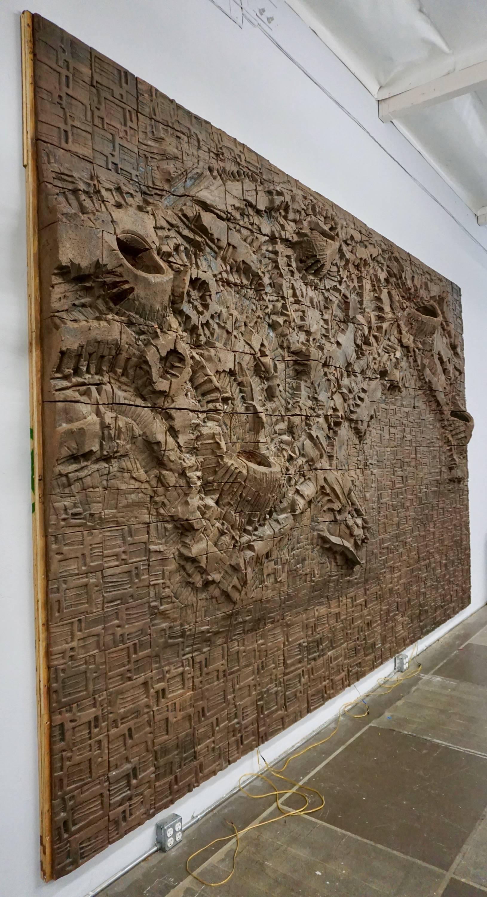 Massive Ceramic Wall Relief by  John Bennett For Sale 3