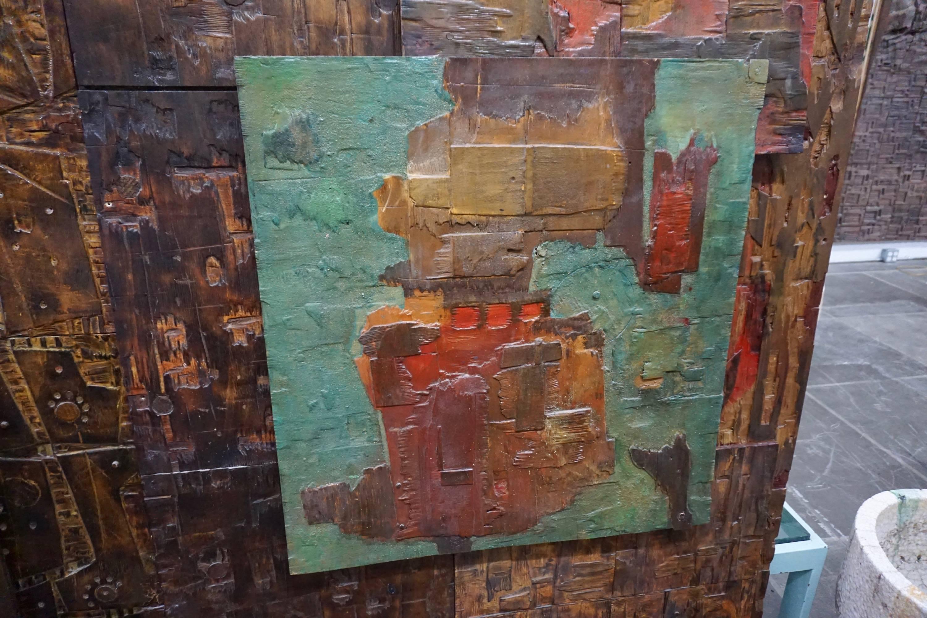 Spanish Massive Mixed-Media Abstract Composition by Ricardo Santamaria For Sale