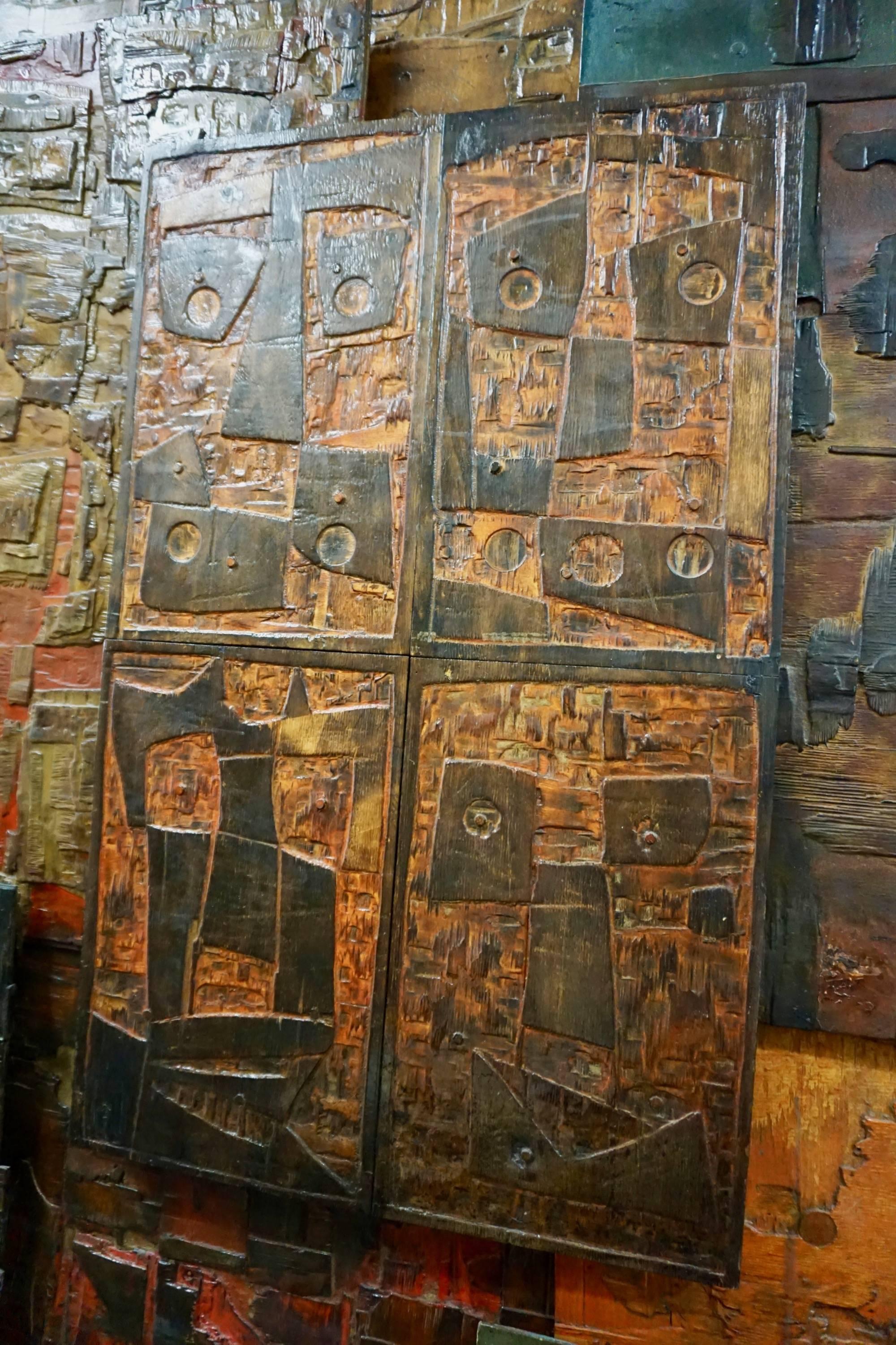 Massive Mixed-Media Abstract Composition by Ricardo Santamaria In Excellent Condition For Sale In Cathedral City, CA